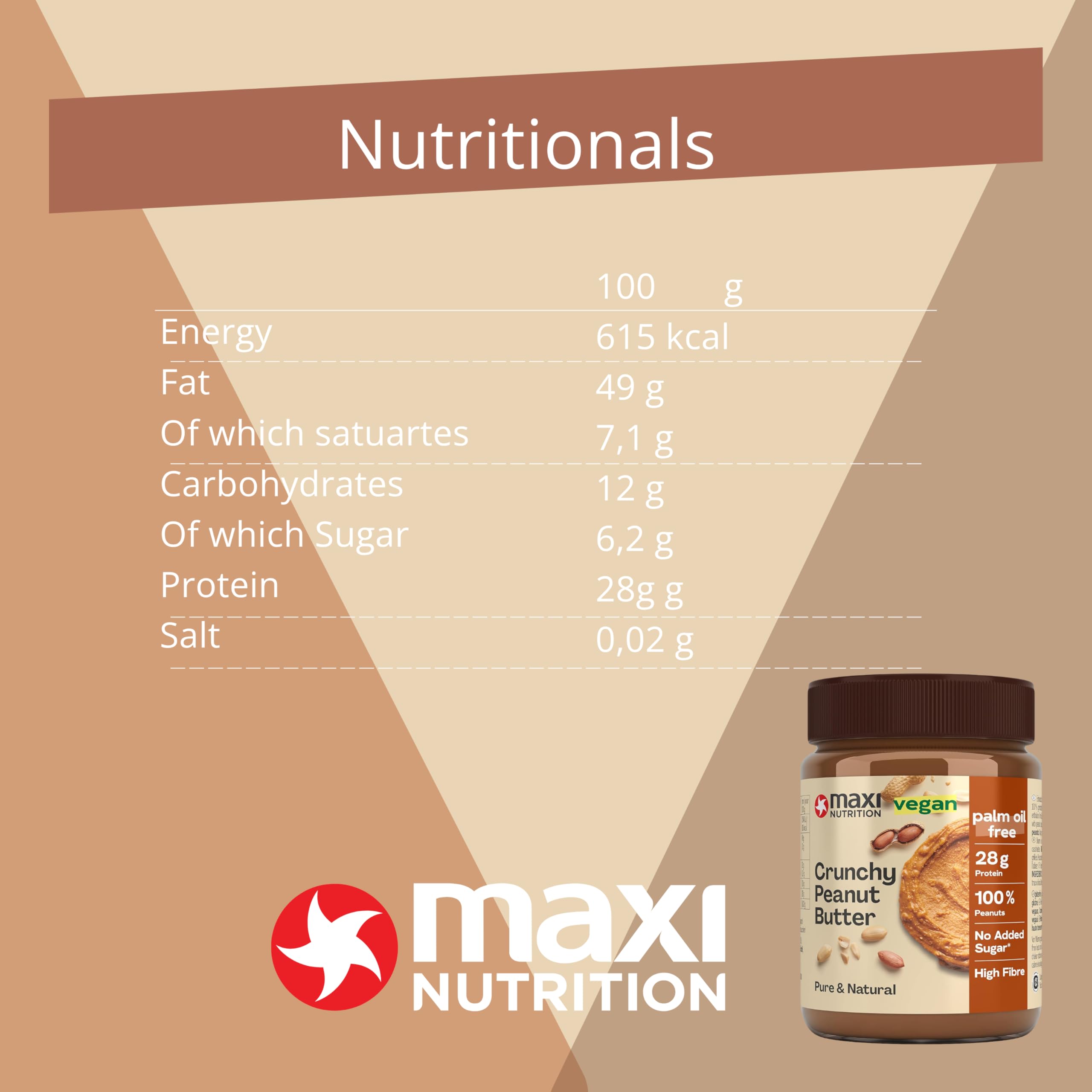 MaxiNutrition Crunchy Peanut Butter - 100% Peanuts, High Protein | 350g Jar 4