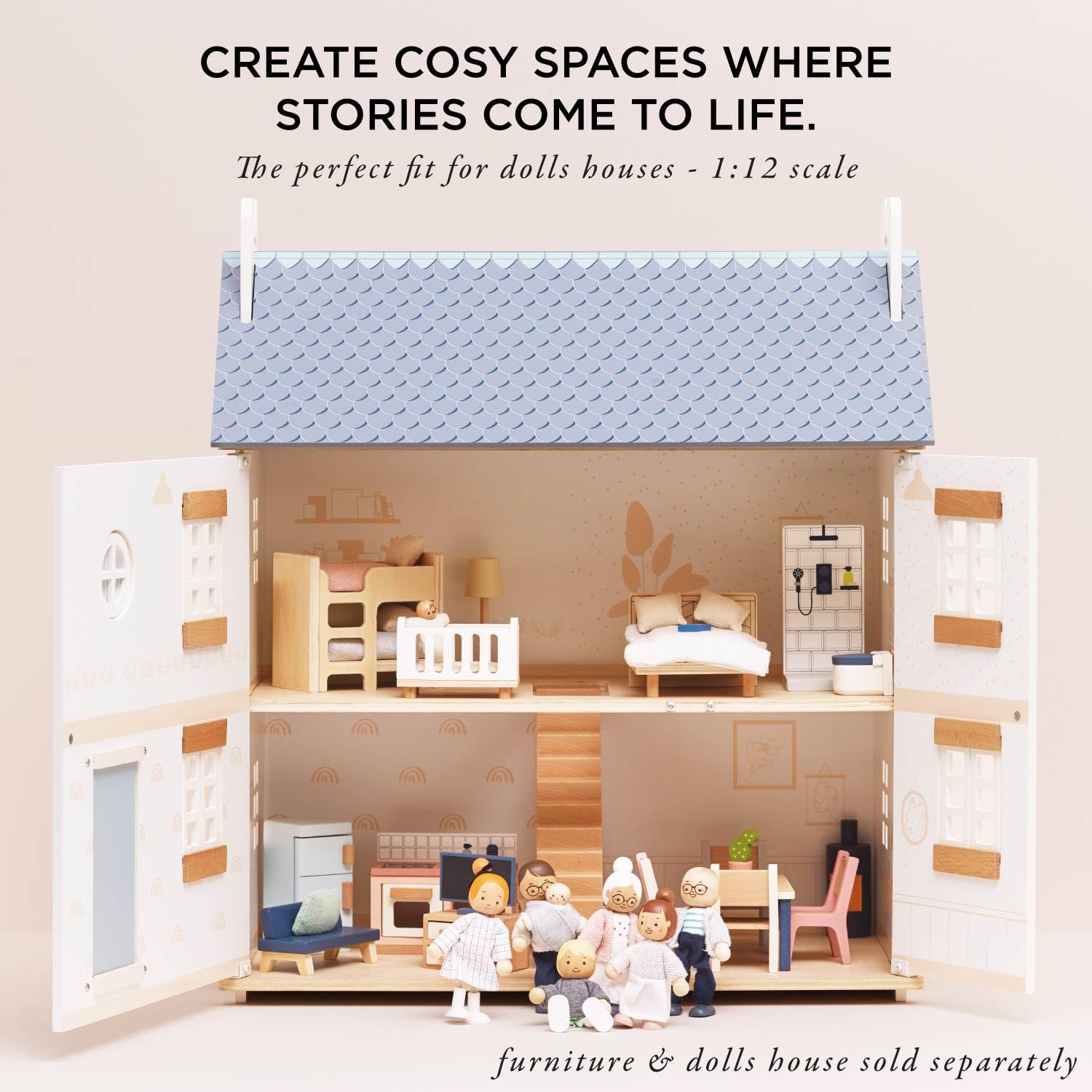 Le Toy Van My Doll Family Play Set - Wooden Figures for Doll Houses | Multicoloured 6