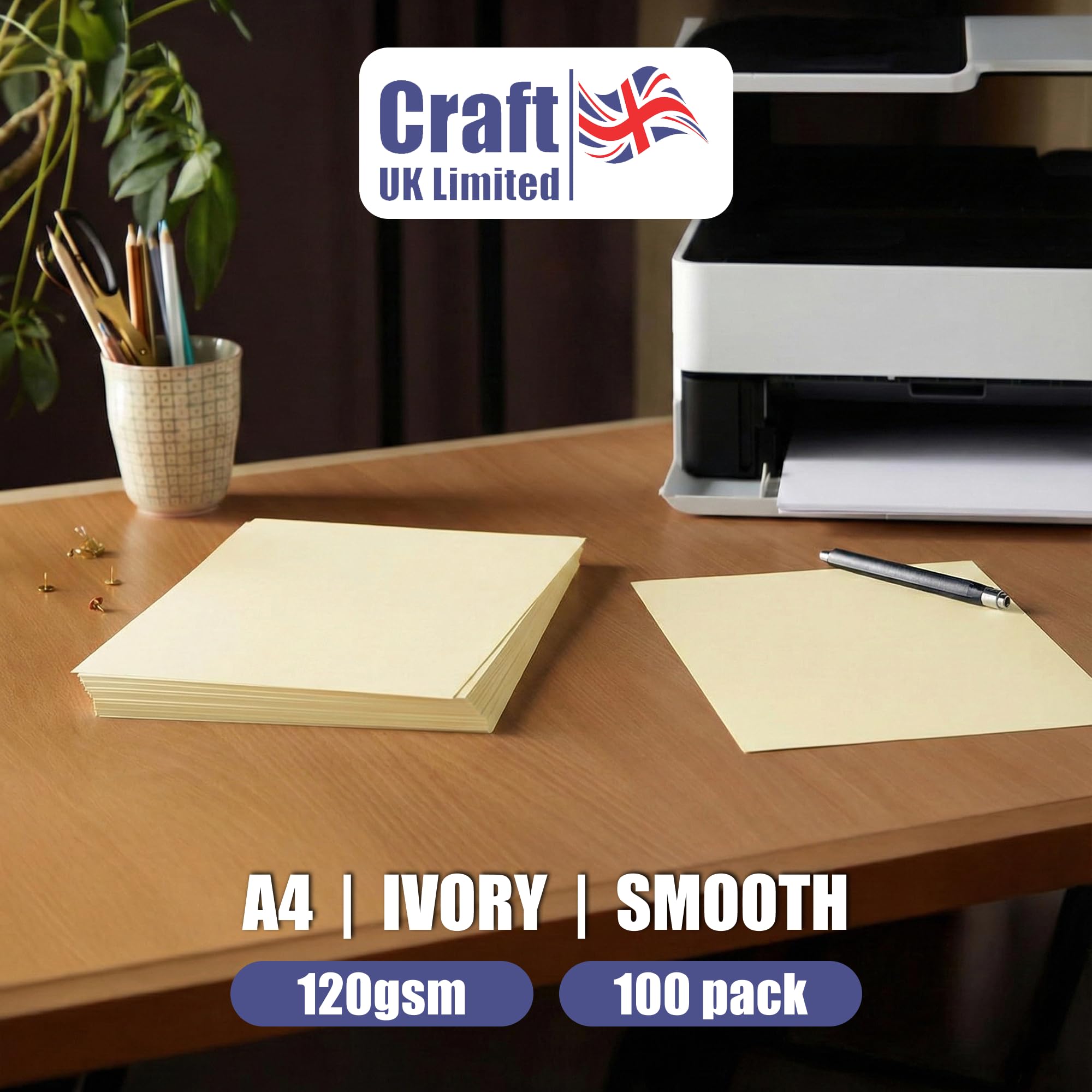 Craft UK W126 Ivory Paper 120 GSM - 100 Sheets 4