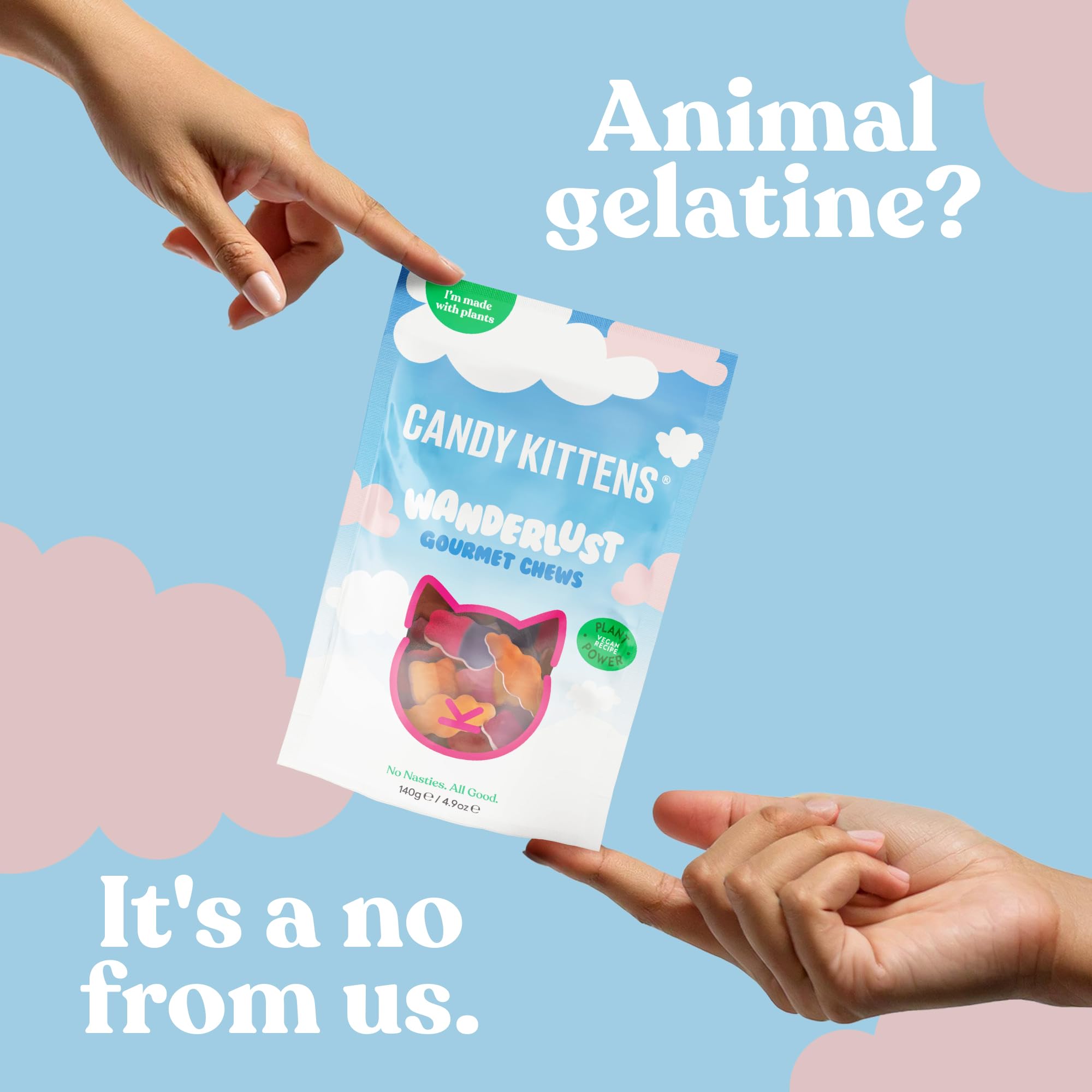 CANDY KITTENS Wanderlust Vegan Sweets - Fruit & Chewy Gummy | 140g Pack of 1 4