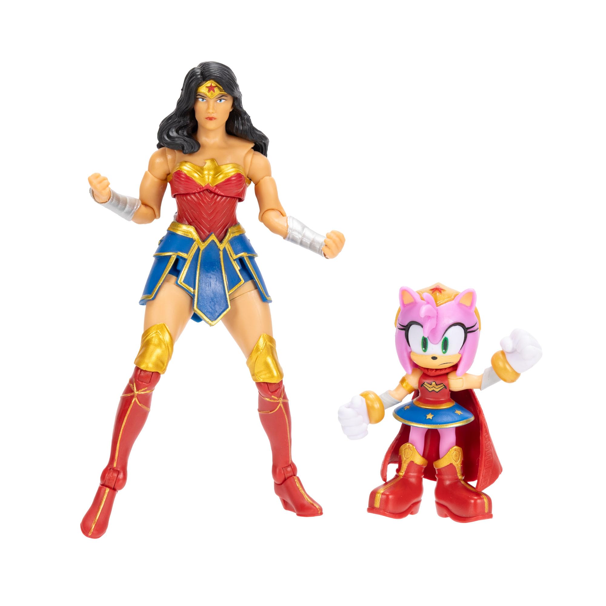 Sonic The Hedgehog DC Crossover Amy as Wonder Woman & Classic Wonder Woman Action Figure Multipack