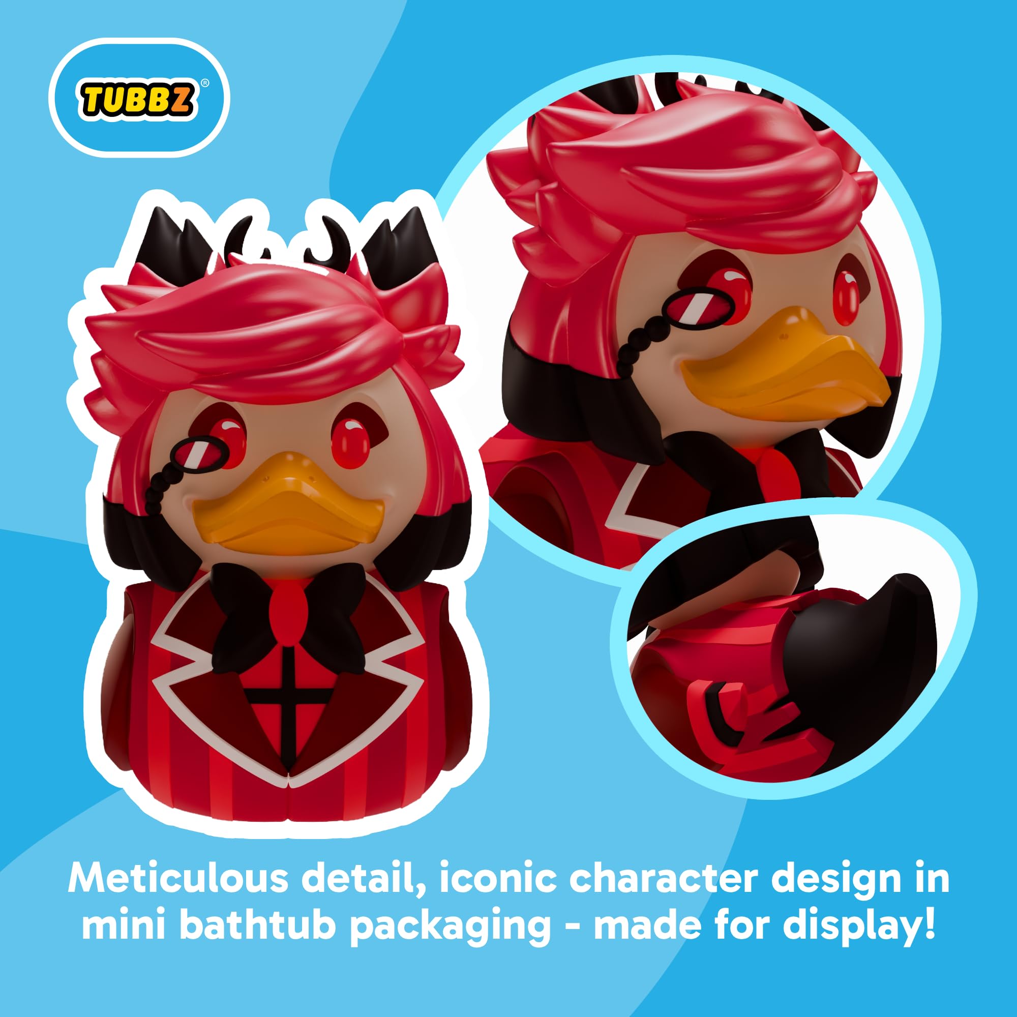 TUBBZ Mini - Alastor Cosplaying Rubber Duck Figure | Approx. 5cm Tall | Polyvinyl Chloride