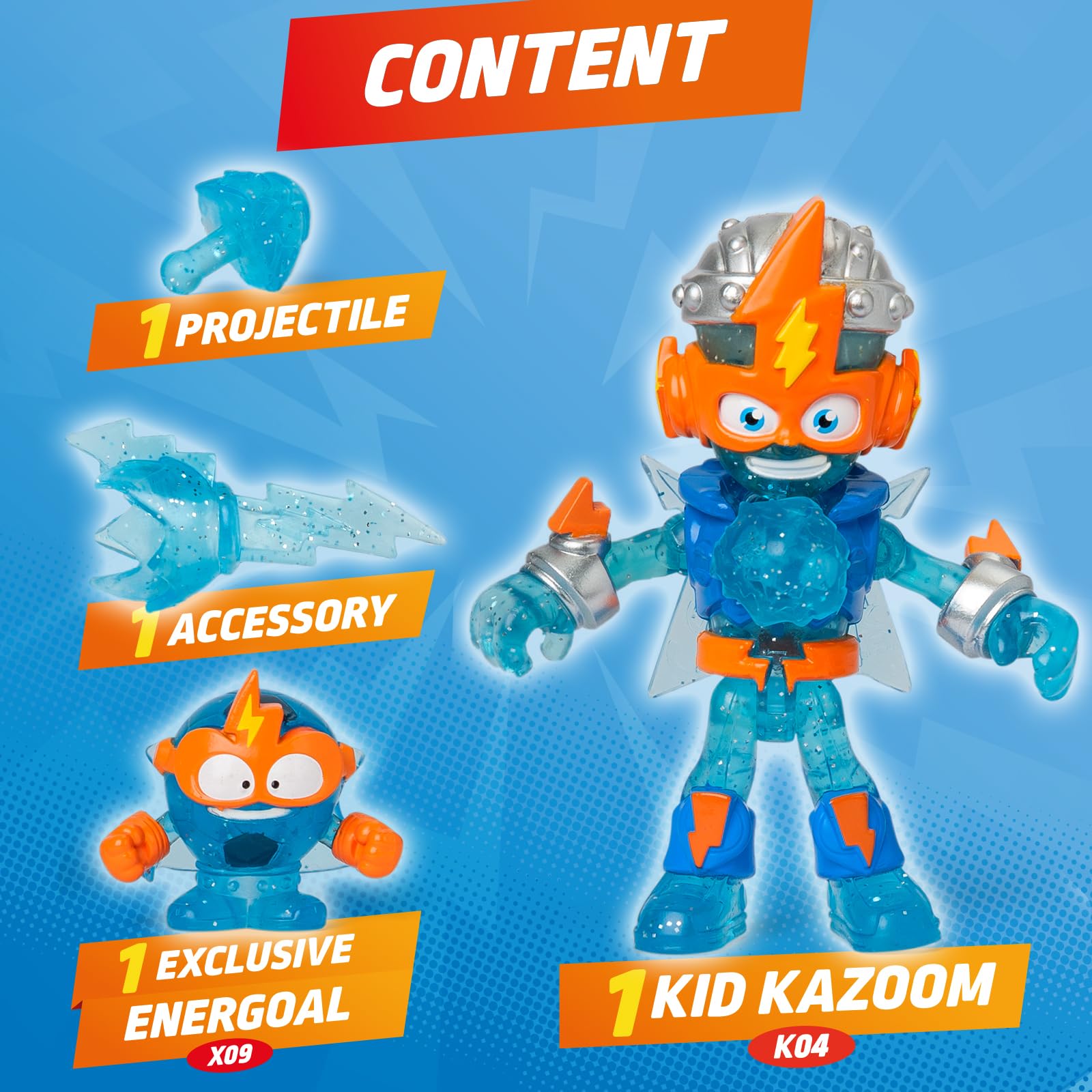 SUPERTHINGS RIVALS OF KABOOM Kid Kazoom Action Figure - Articulated, Firing Mechanism | 8.5 cm 3