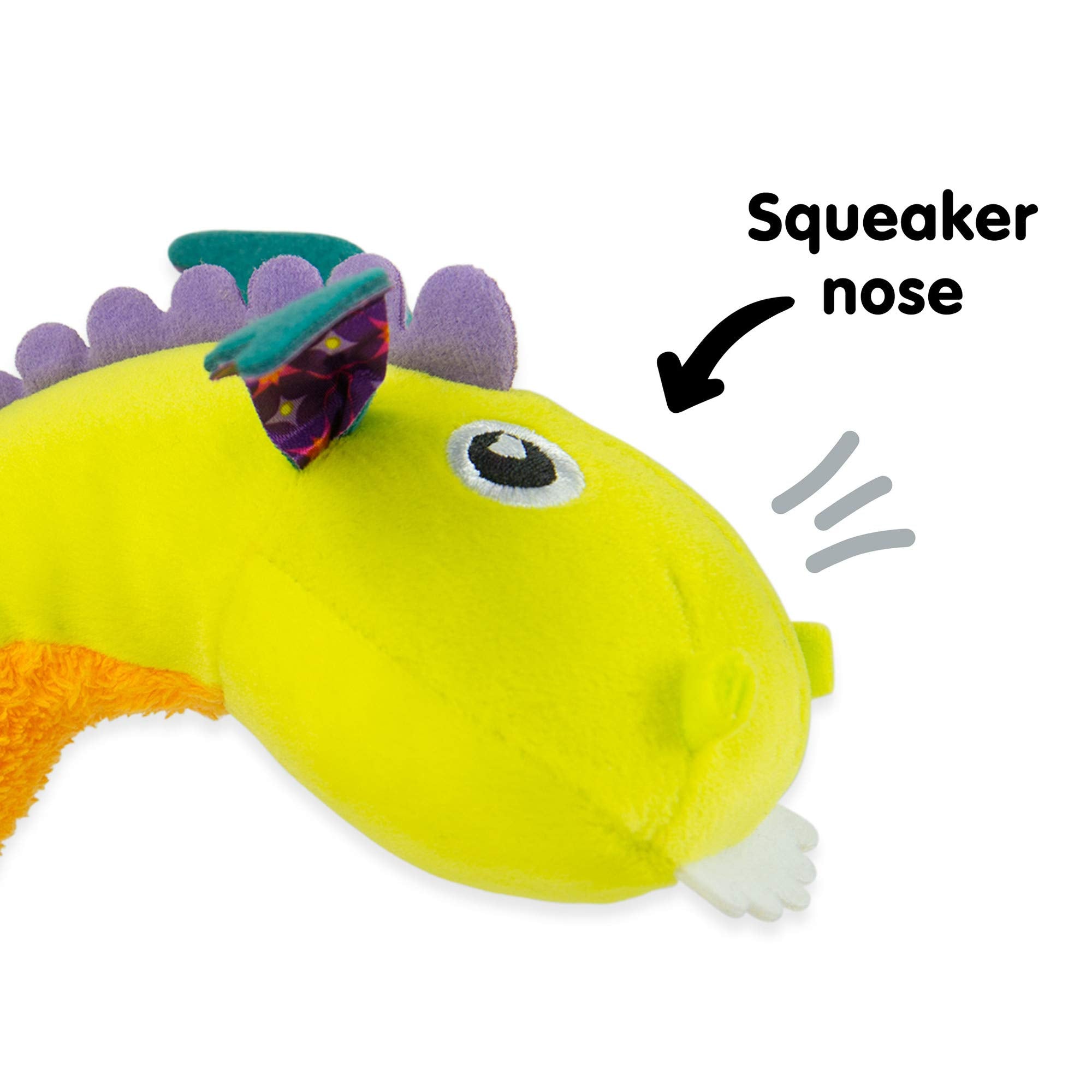Lamaze Flip Flap Dragon – sensorisches Plüschspielzeug mit Knister- und Quietschfunktionen für Babys