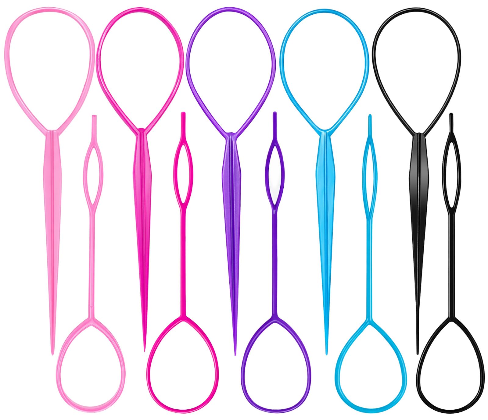 Admygo Topsy Tail Hair Tool Set - 10 Pcs Ponytail Holders for Women & Girls | Plastic