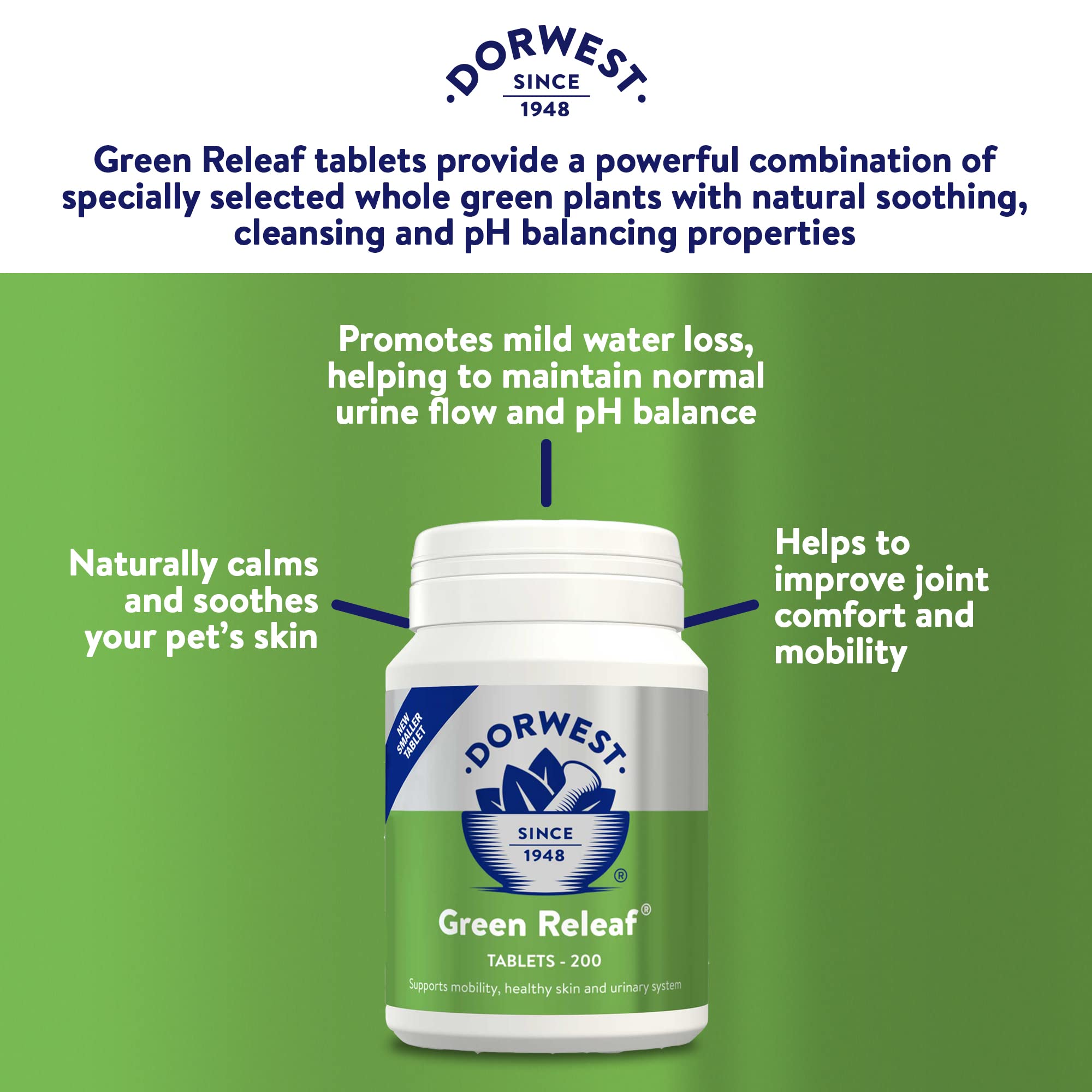 DORWEST HERBS Green Releaf Tablets - Natural Support for Skin, Joints & Urinary System | 200 Tablets 3