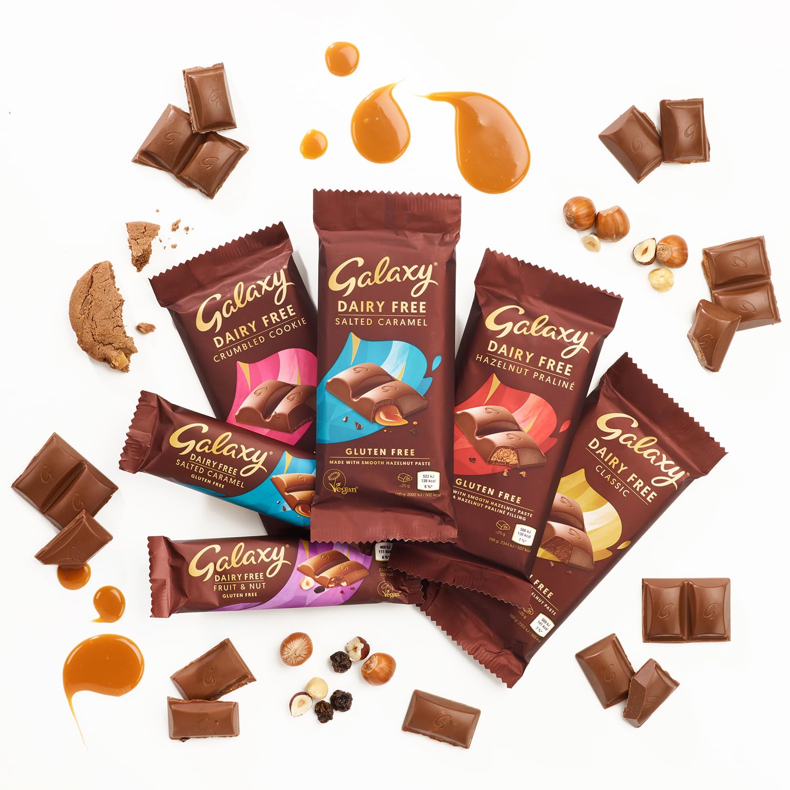 GALAXY Milchfreier Schokoriegel – Streuselkeks, Vegane Haselnuss &amp; Kakao, 90g 3