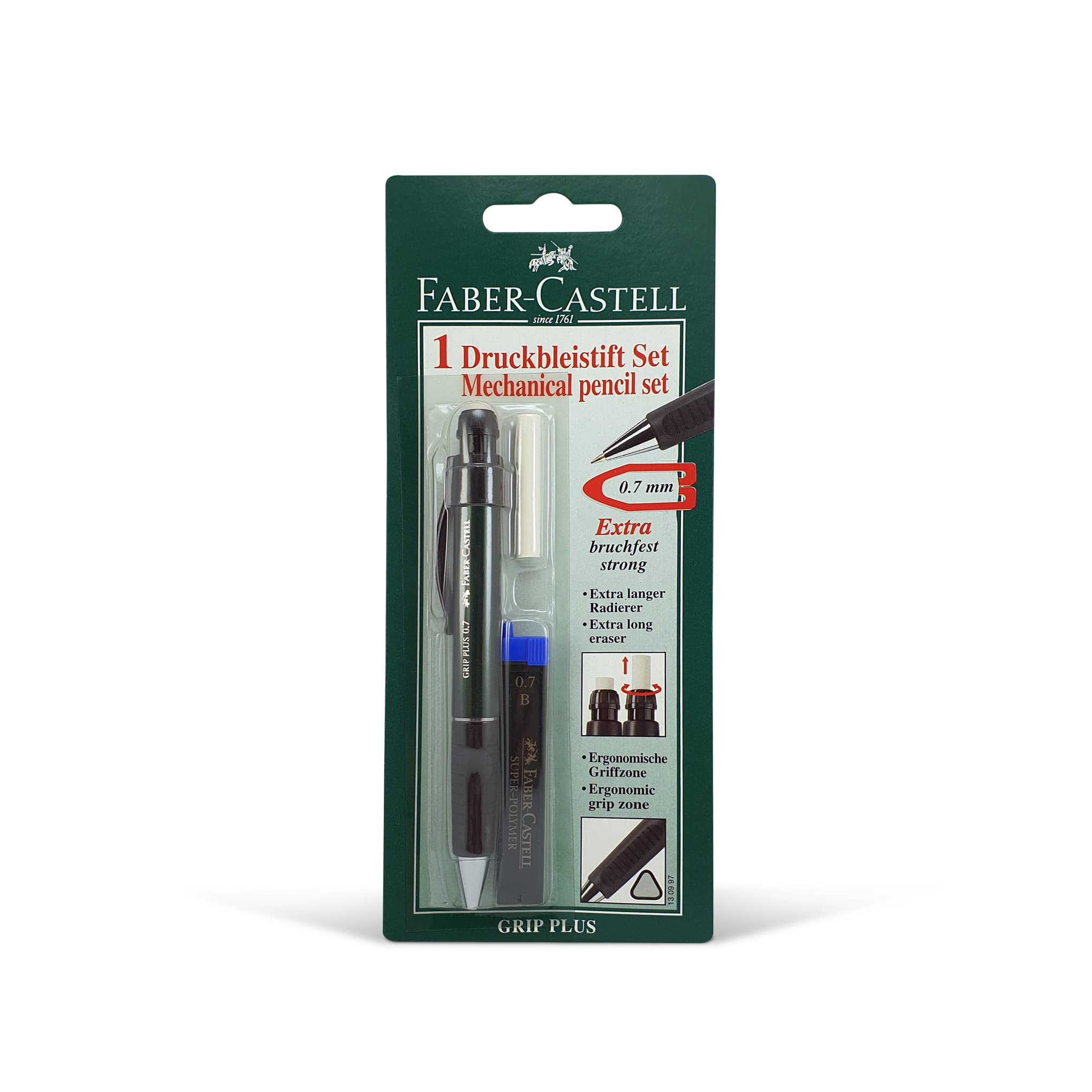 Faber-Castell Grip Plus Mechanical Pencil - 0.7mm Line Size | B Hardness | Ergonomic Grip 8