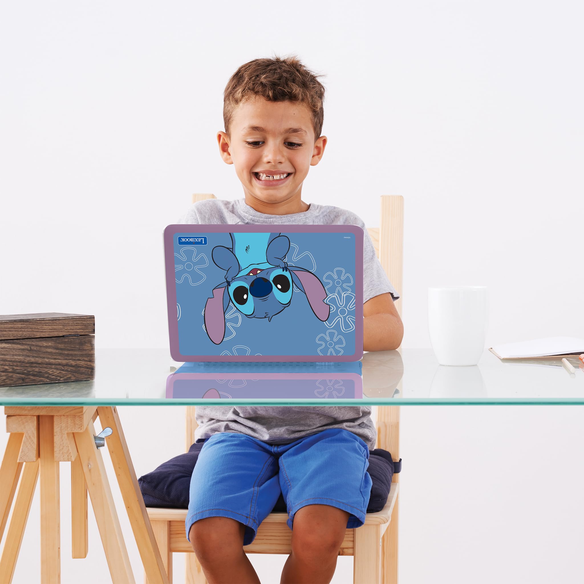 Lexibook Disney Stitch Bilingual Educational Laptop - 170 Activities in English & French for Kids 4+ 5