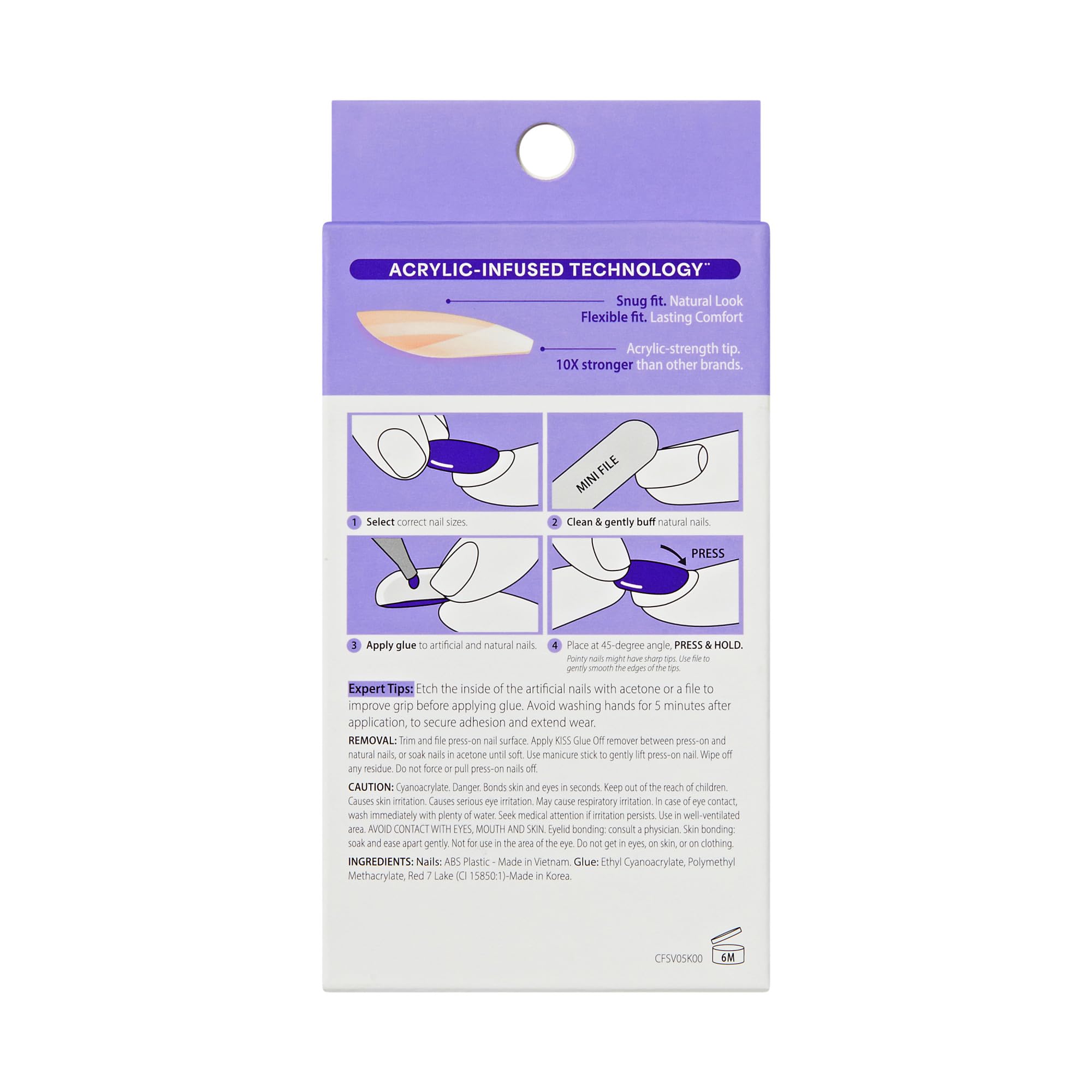 KISS CORE French Tip Press On Nails - Snapshot | White | Short Squoval | 32 Count 8