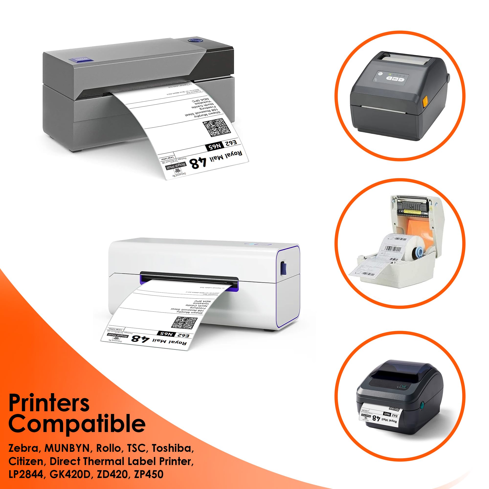 iSOUL Direct Thermal Printer Labels - 4x6 Inch (100x150mm) | 500 Labels per Roll | White Paper 5