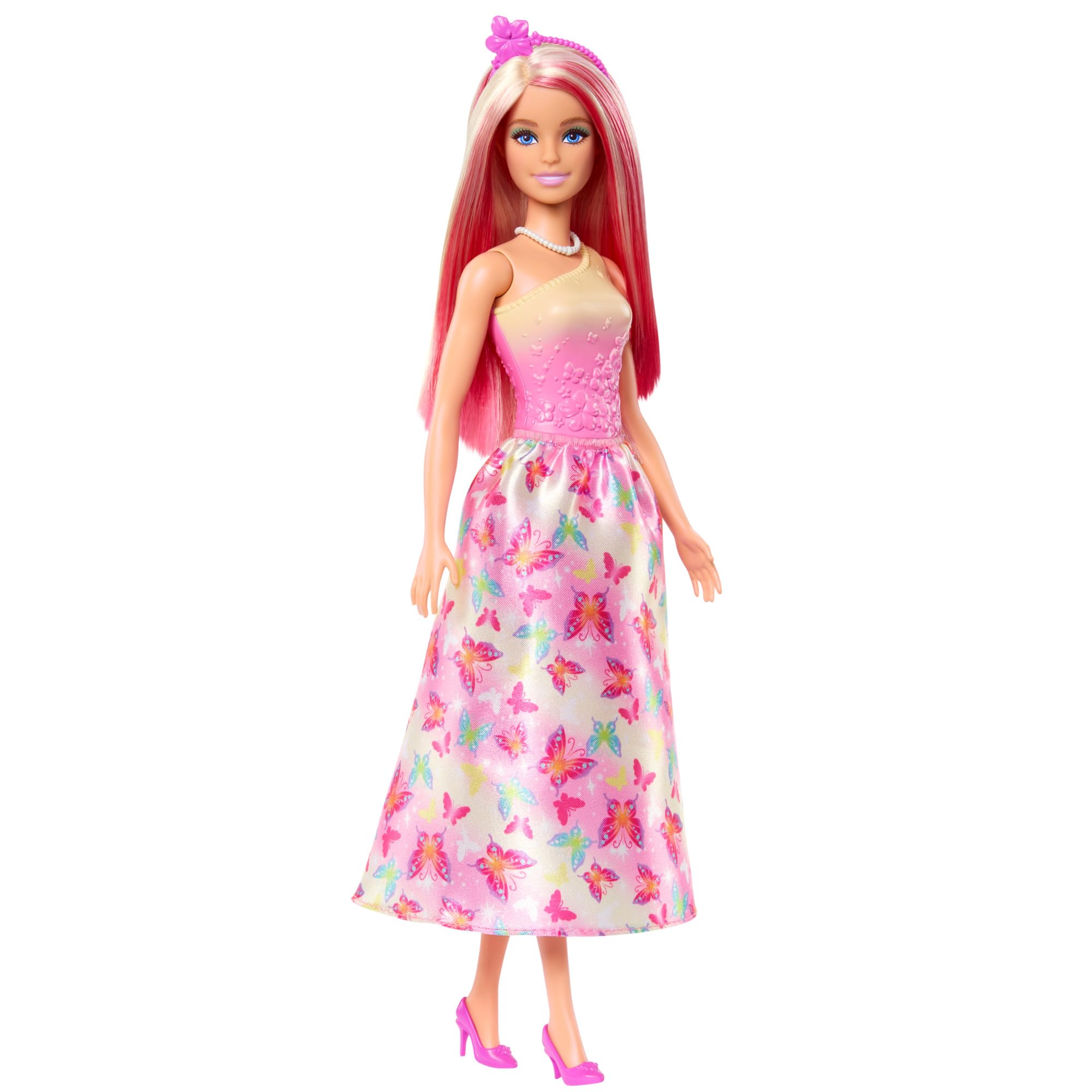 Barbie Royal Doll HRR08 - Pink & Blonde Fantasy Hair | Butterfly Skirt | Multicolor Accessories
