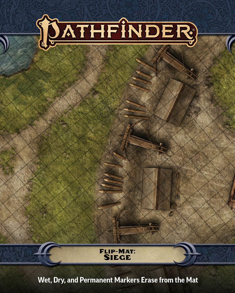 Paizo Pathfinder Flip-Mat: Siege | Reversible Tactical Map | 8" x 10" Folded