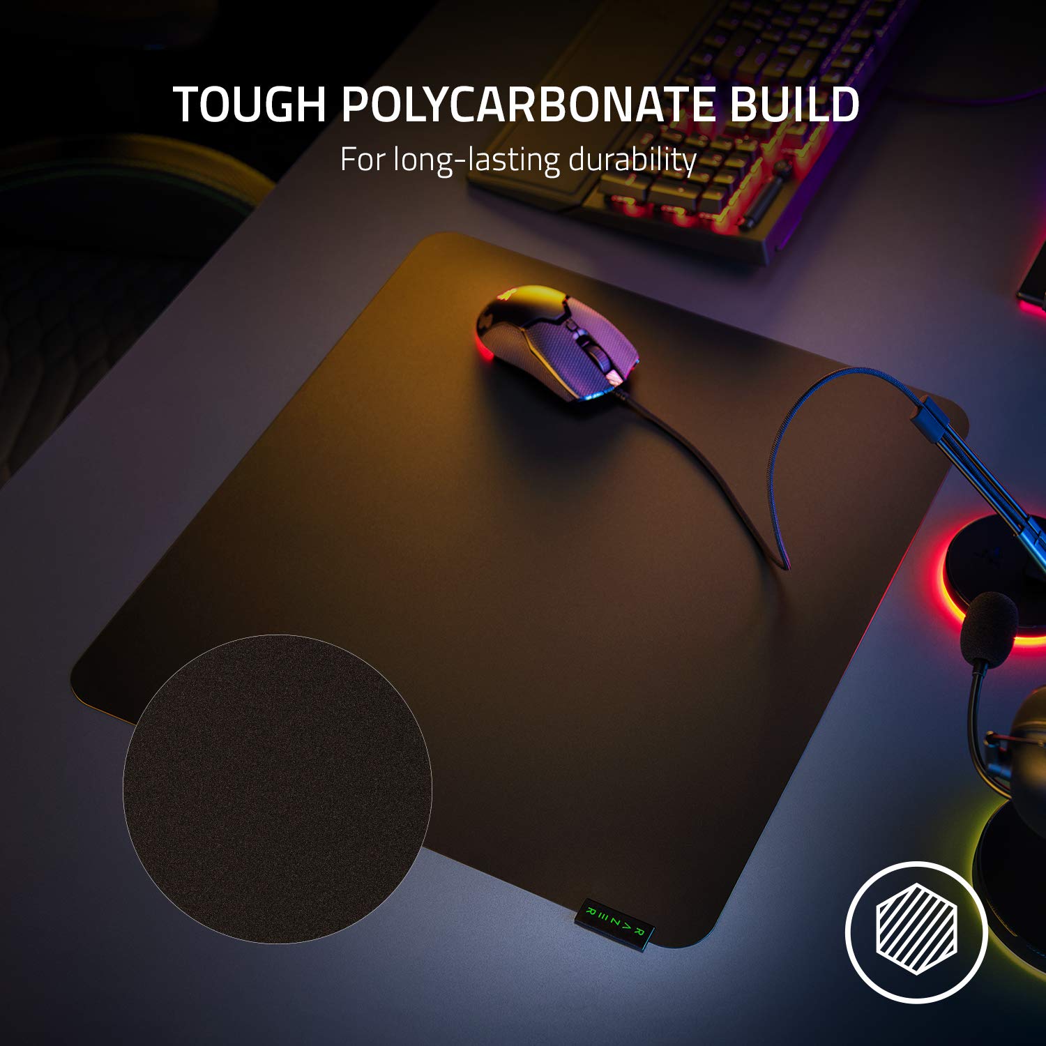 Razer Sphex V3 Gaming Mouse Pad - Ultra-Thin 0.4mm Polycarbonate | Adhesive Base | Large Size 3