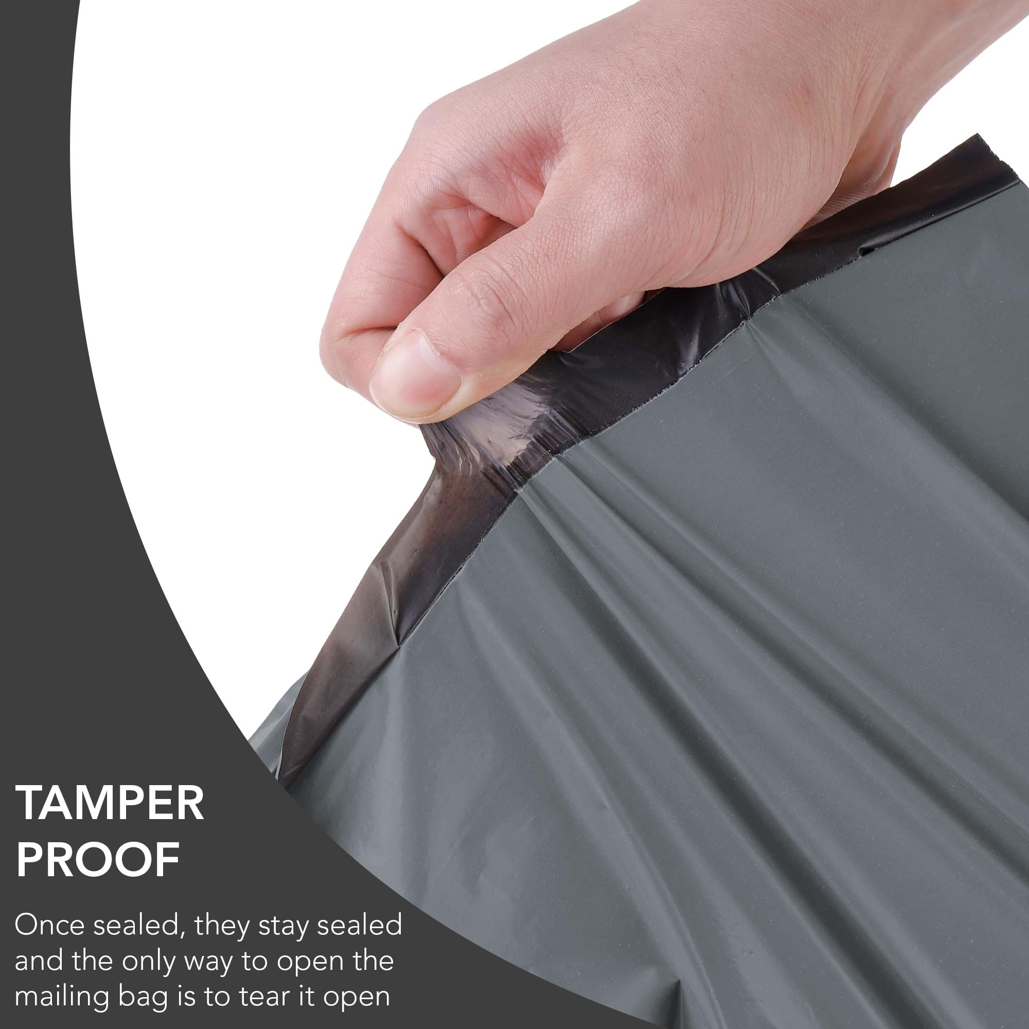 iSOUL 125 Assorted Grey Poly Postal Self Seal Mailing Bags - 5 Sizes (4.5x7 to 12x16 in)