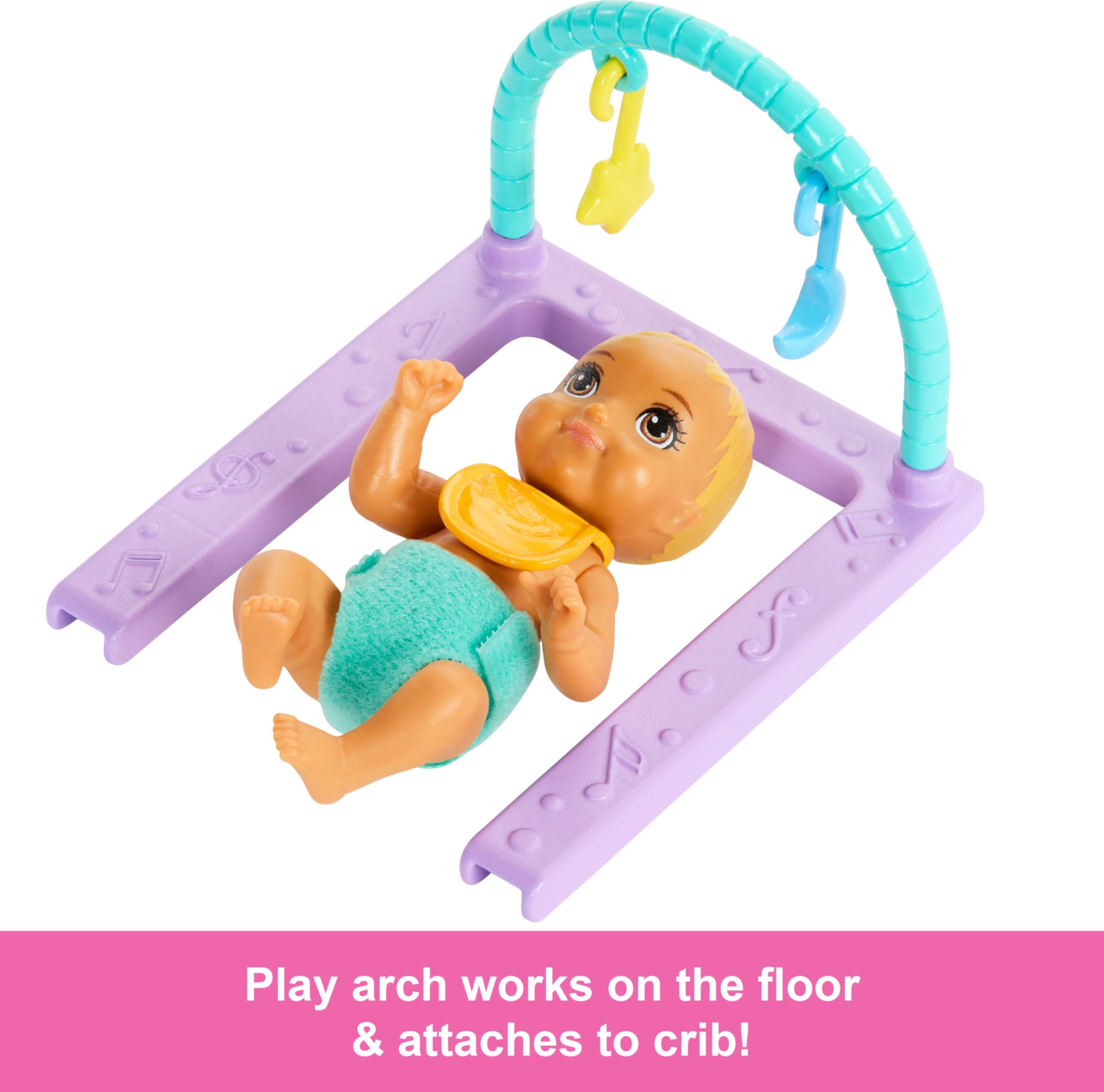 Barbie Skipper Doll & Nursery Playset with Twin Baby Dolls - Includes Rocking Crib & Accessories 2