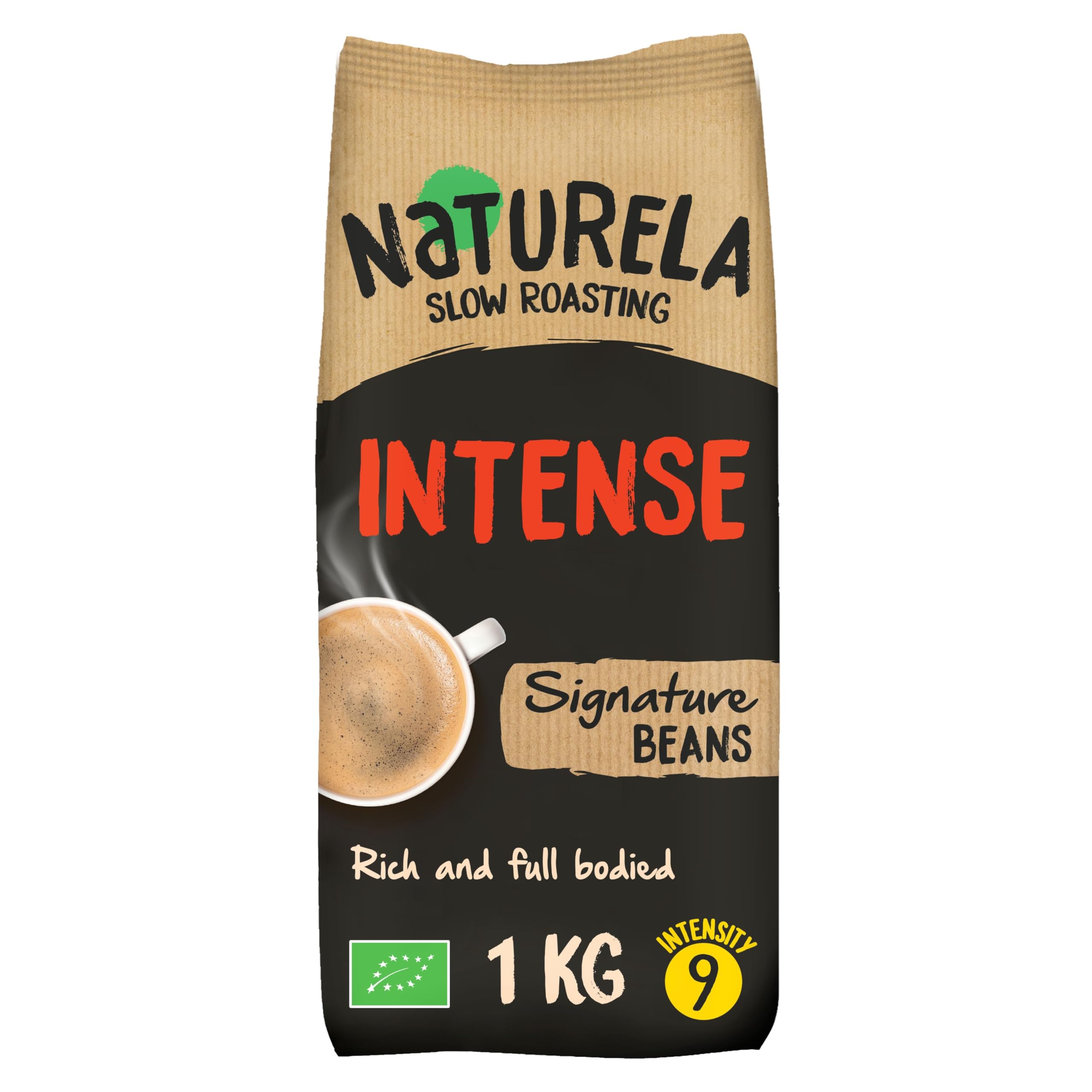 Naturela Organic Whole Coffee Beans - Intenso Blend Arabica & Robusta | 1kg