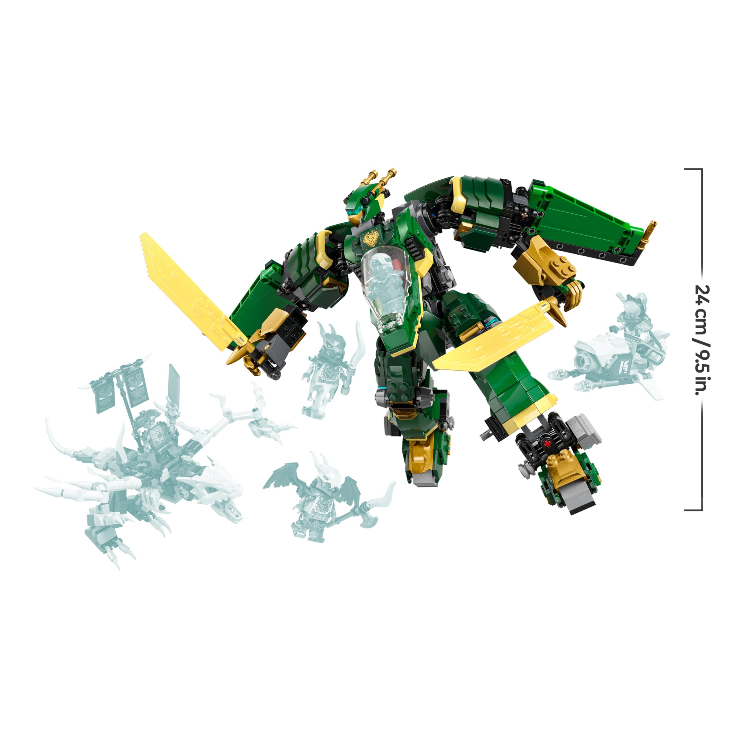 LEGO NINJAGO Lloyd’s Jet Mech 71845 - Transforming Mech/Jet, Dragon, Bike | Ages 9+ 9