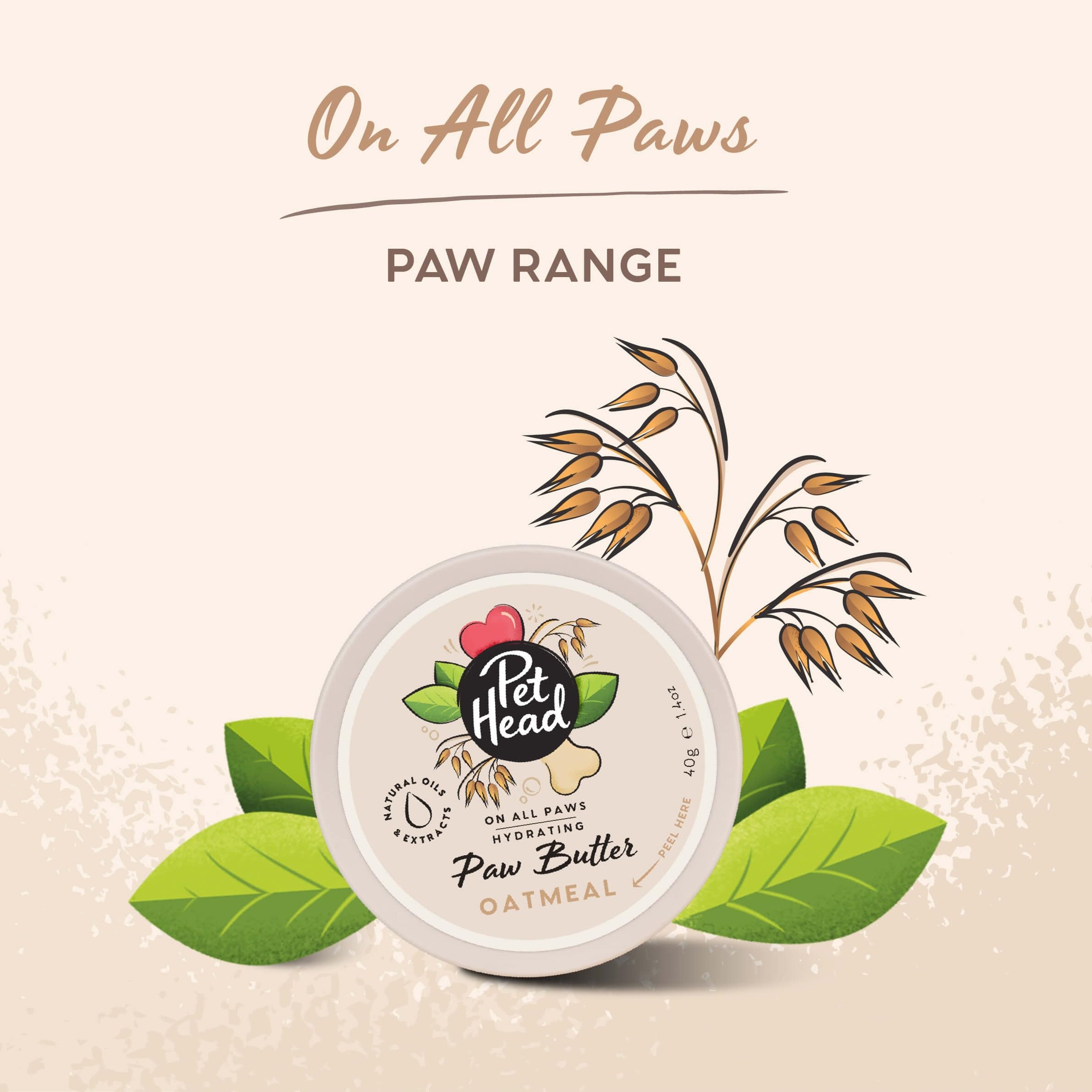 Pet Head On All Paws Oatmeal Paw Butter - Moisturizes & Protects Paws/Noses | All Life Stages | 40g Balm 6
