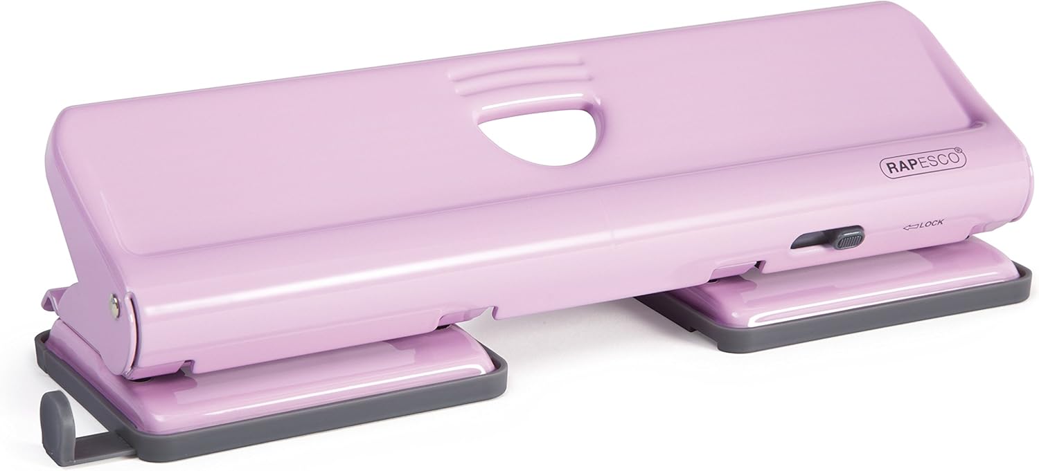 Rapesco 1347 720 4-Hole Punch, 22 Sheet Capacity, Candy Pink