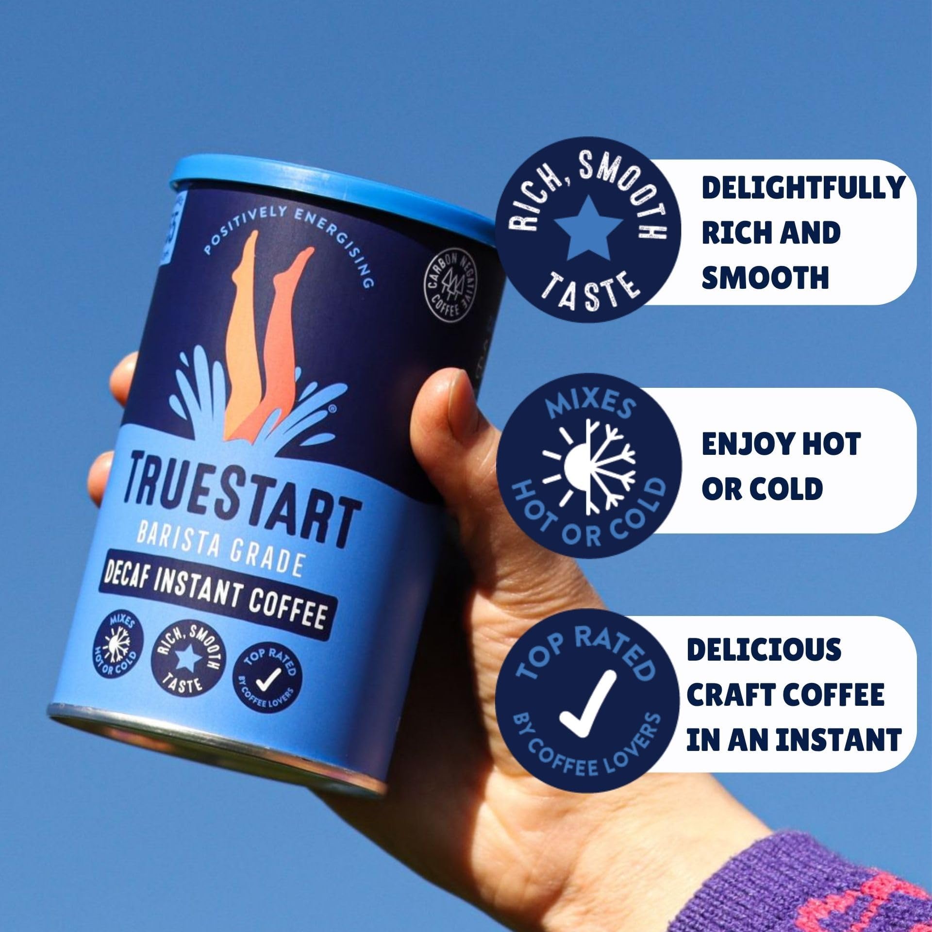 TrueStart - Barista Grade Decaf Instant Coffee 100% Brazilian Arabica 5