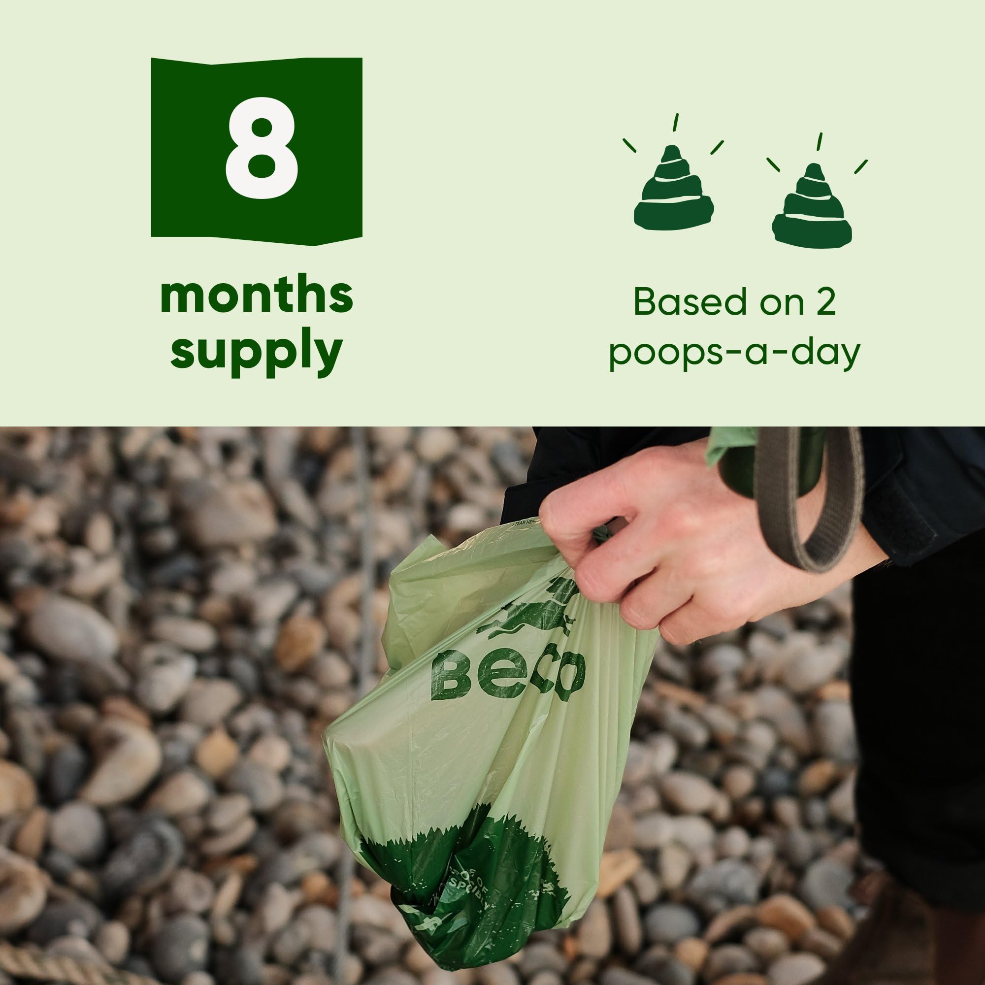 Beco Dog Poo Bags - 540 Count Mint Scented, Strong, Leakproof & Recycled Plastic 8