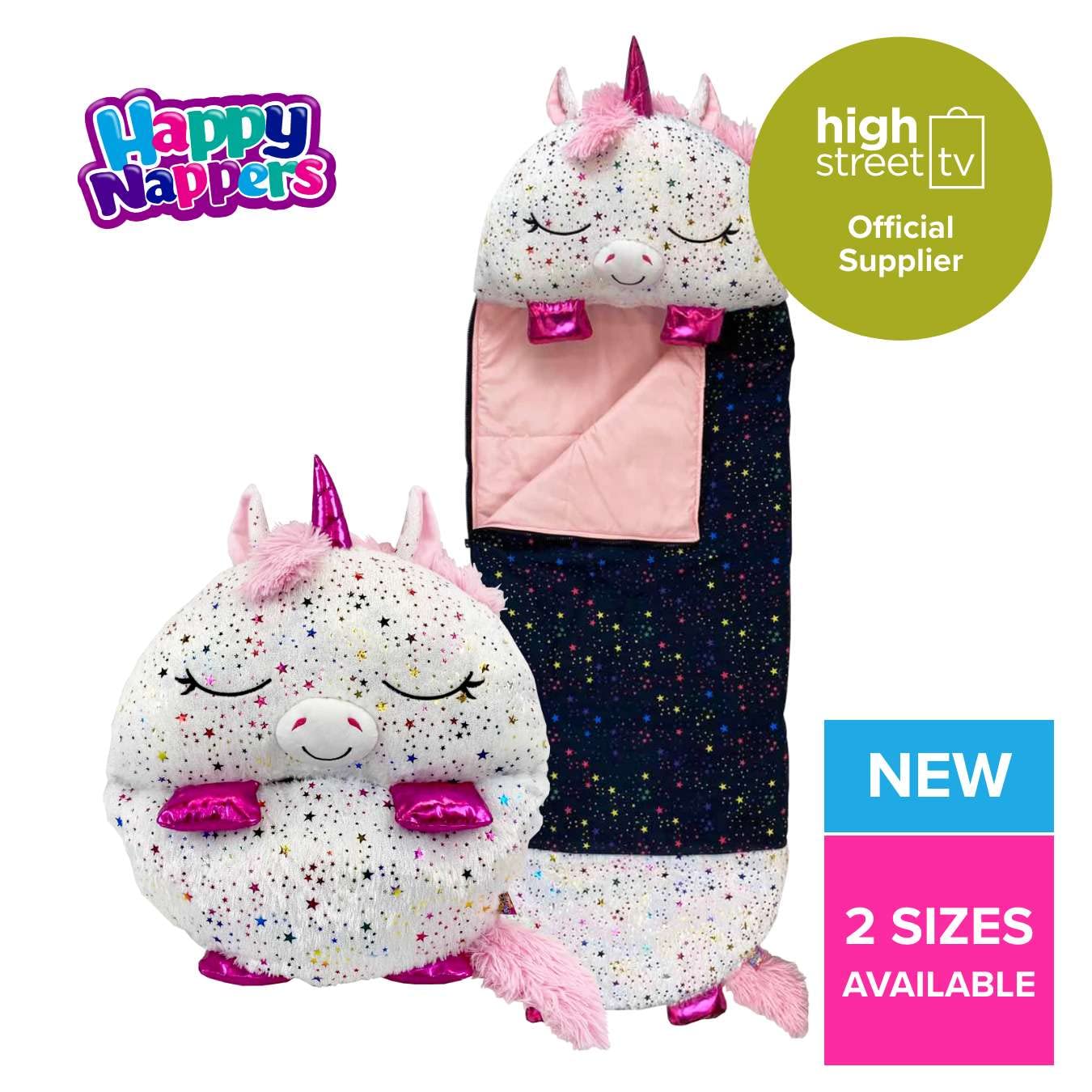 Happy Nappers Kinderschlafsack – Schimmerndes Einhorn – Plüschtier &amp; bequemer Schlafsack 6