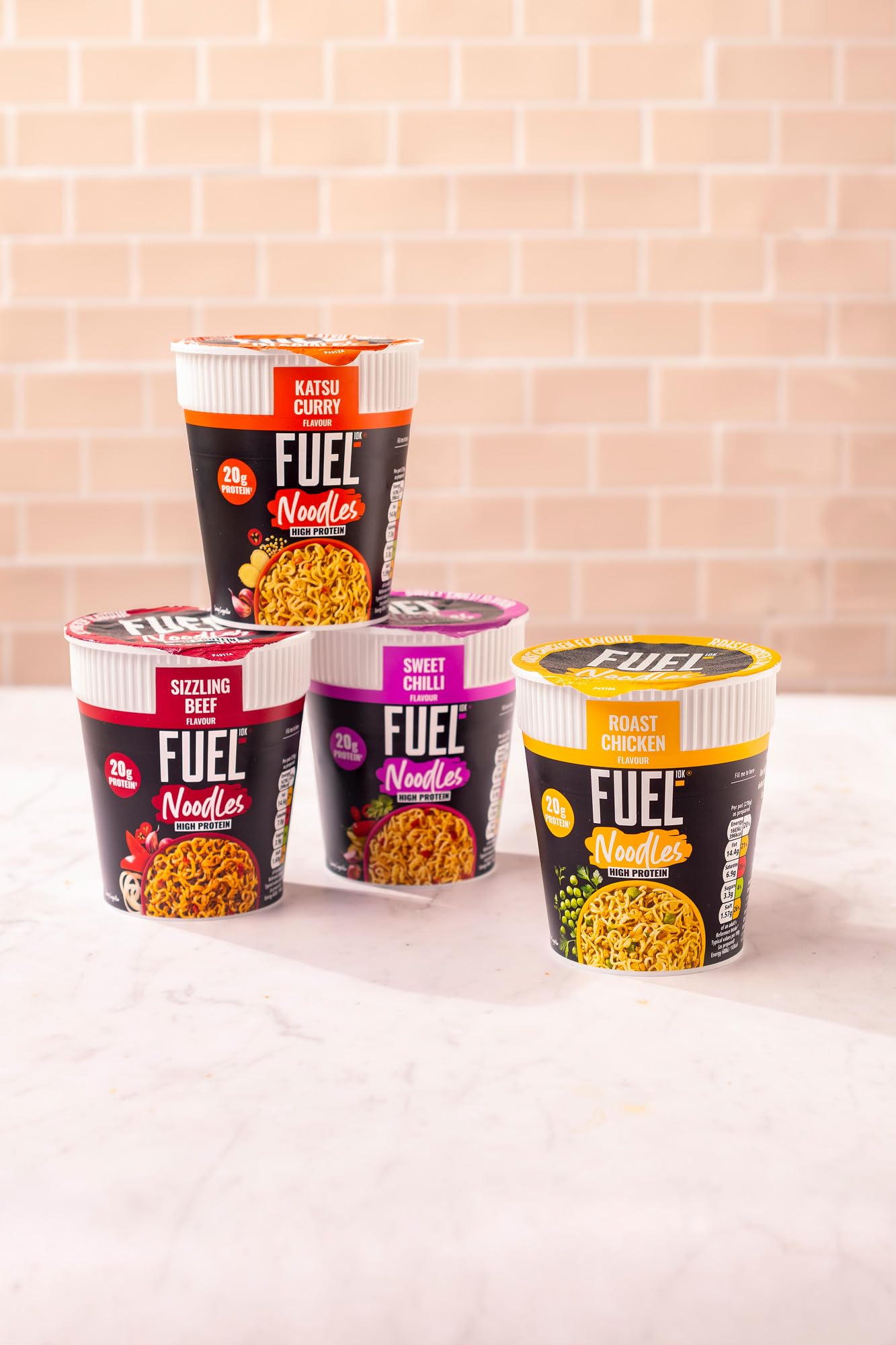 FUEL10K Roast Chicken High Protein Instant Noodles Pot - 20g Protein | Pack of 8 5