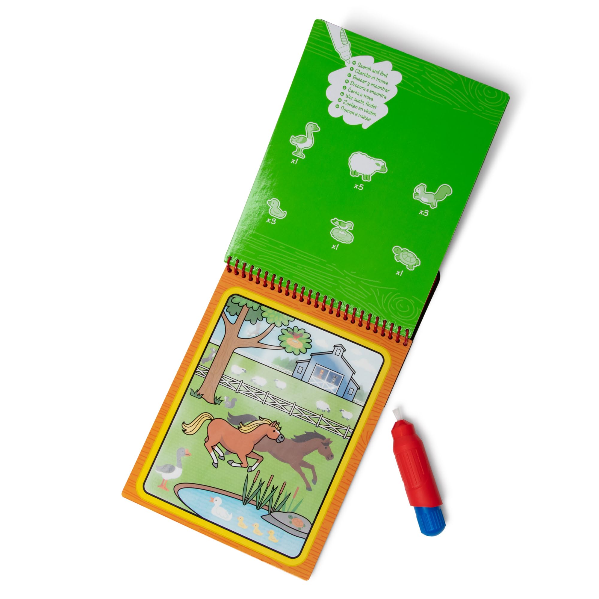 Melissa & Doug Water Reveal Pad - Farm | Reusable Coloring Book | Ages 3+ | Travel Toy 4