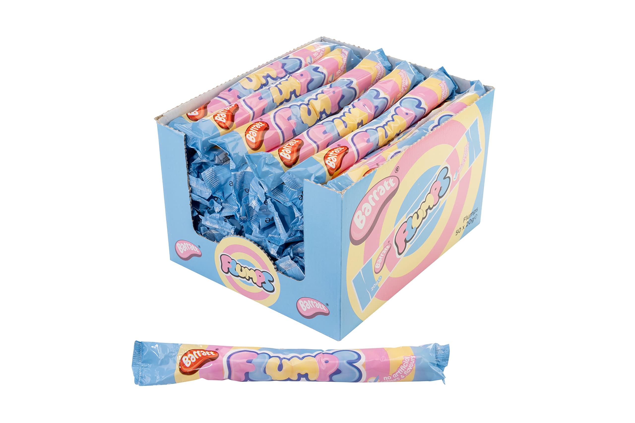 Barratt Flumps Twist 12 g (Pack of 50) - Natural Colours & Flavours, Vanilla Flavoured Jelly Sweets
