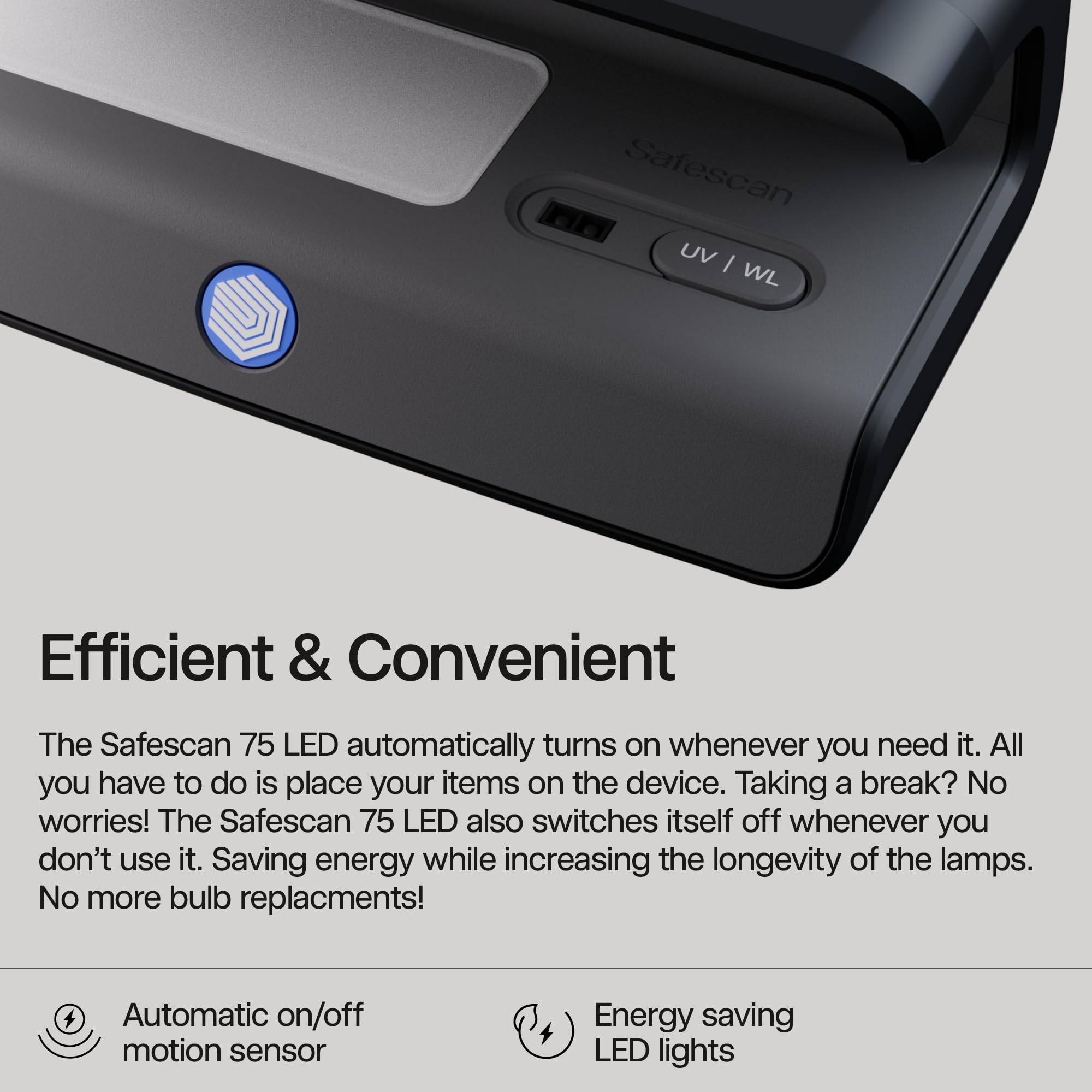 Safescan 75 LED Money Detector with Ultra Strong UV & White Light for Global Currency Verification 5