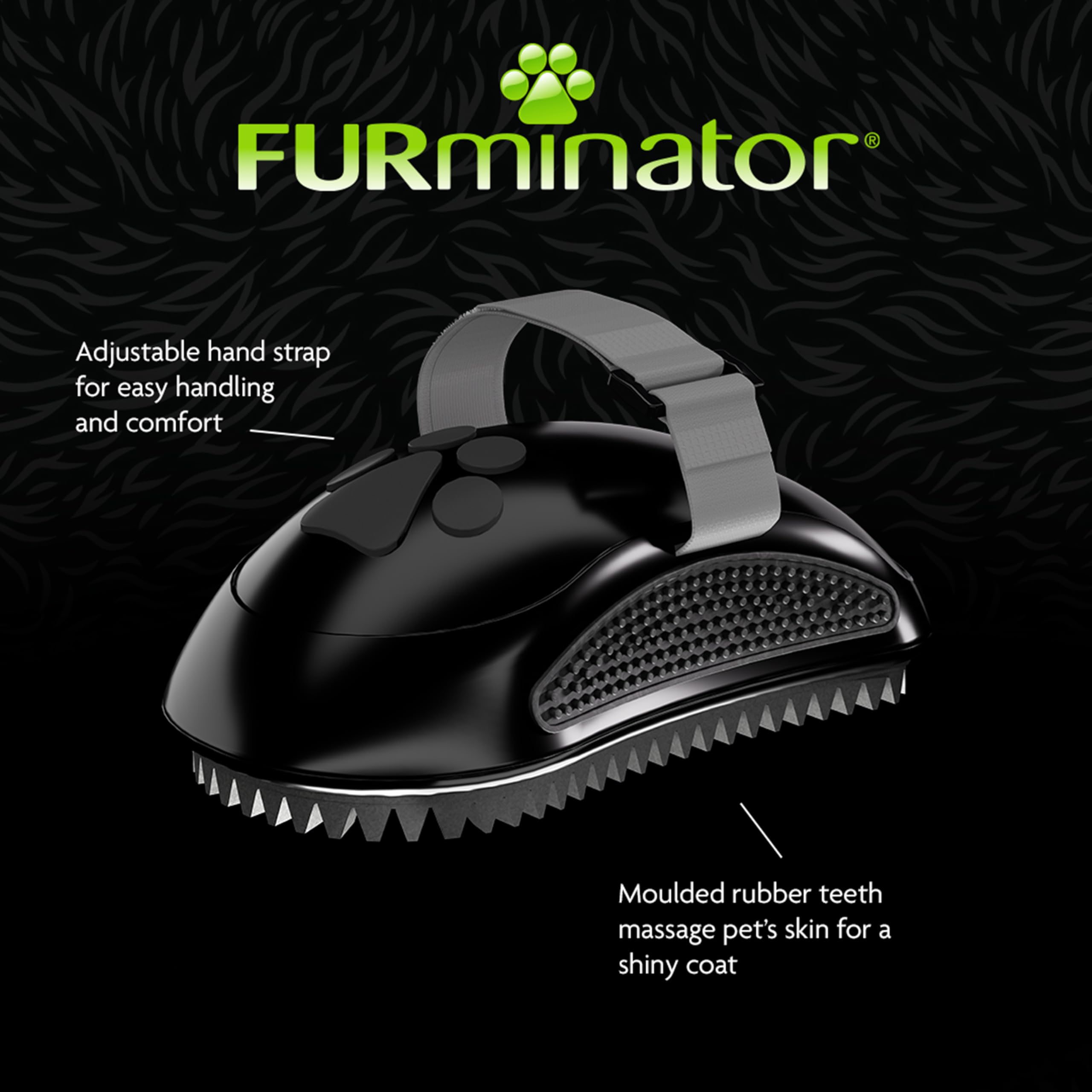FURminator Curry Comb Large - Rubber Grooming Brush for Dogs & Horses, Removes Loose Hair & Dust, Massages Skin 4