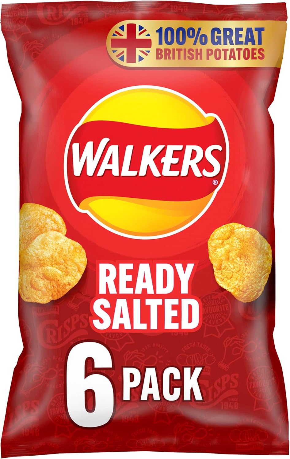 Walkers Ready Salted Multipack Chips 6x25g