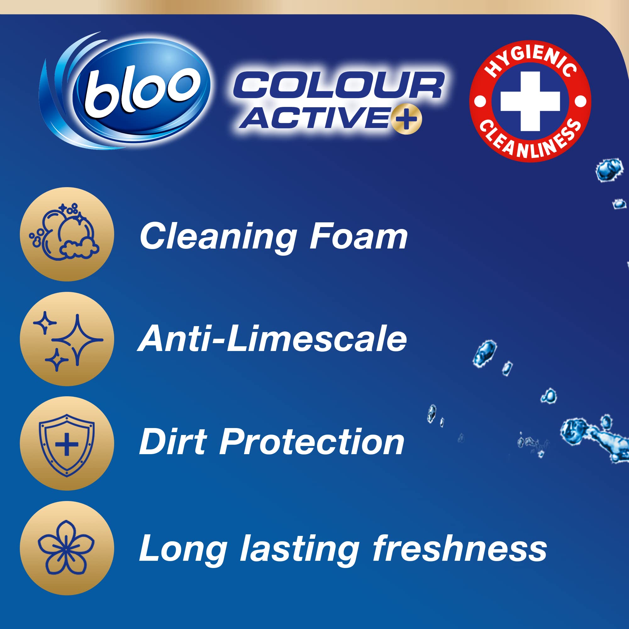 Bloo Colour Active Toilet Rim Block with Bleach, Anti-Limescale, Cleaning Foam | 2 Count 3