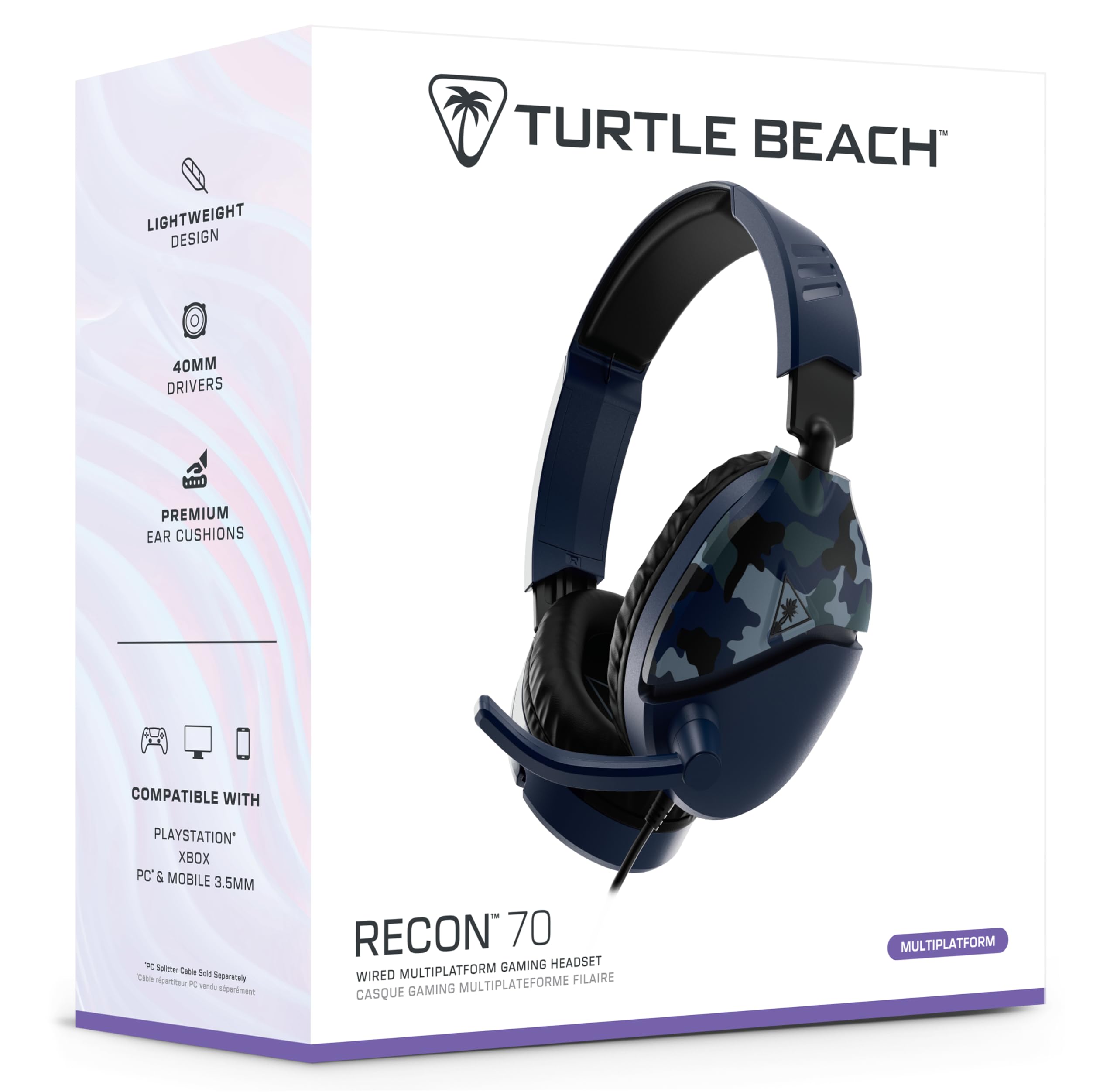 Turtle Beach Recon 70 Camo Blue Gaming-Headset für PS5, PS4, Xbox, Switch, PC 5