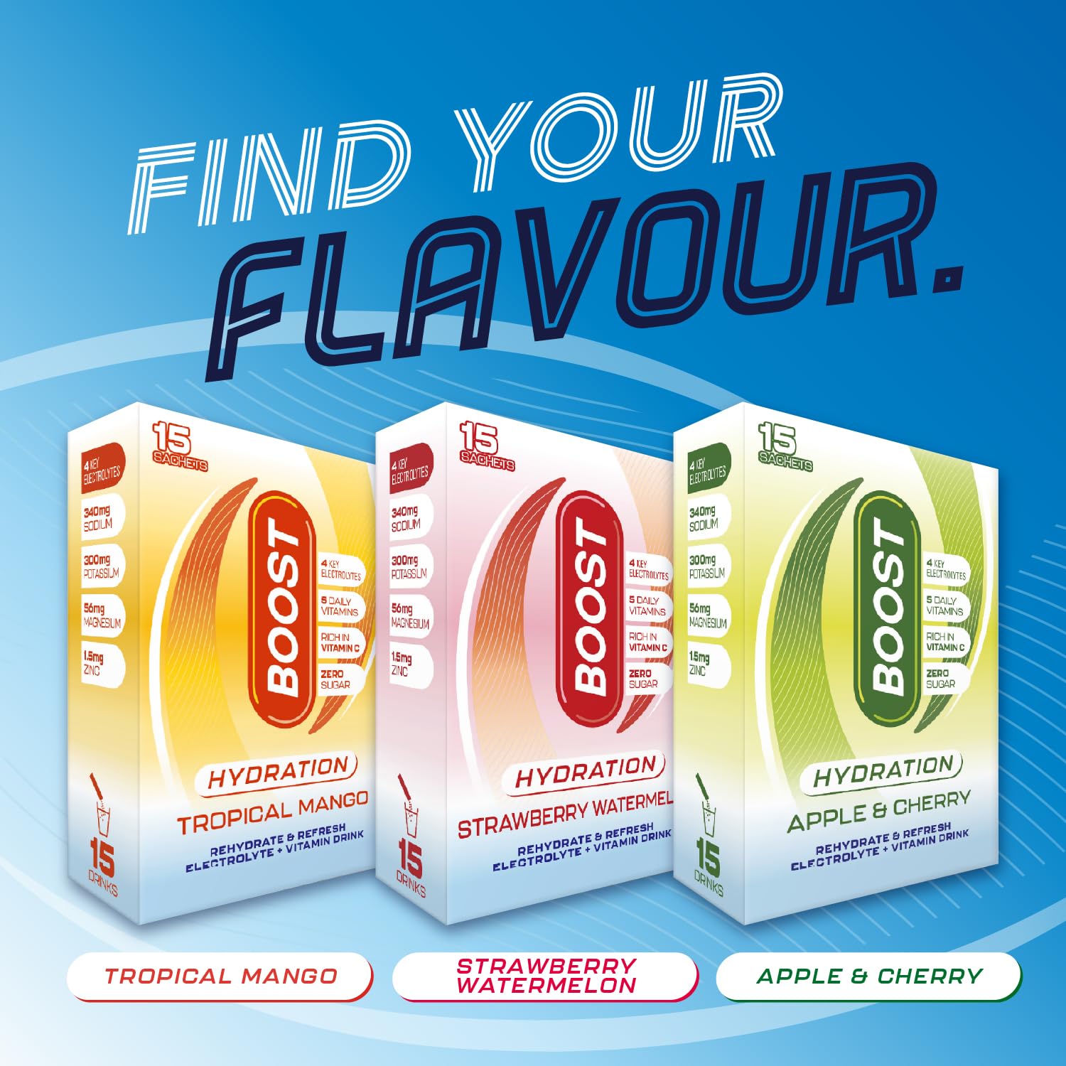 Boost Hydration Electrolytes Powder - Tropical Mango Flavour | 15x Single Serve Sachets 7
