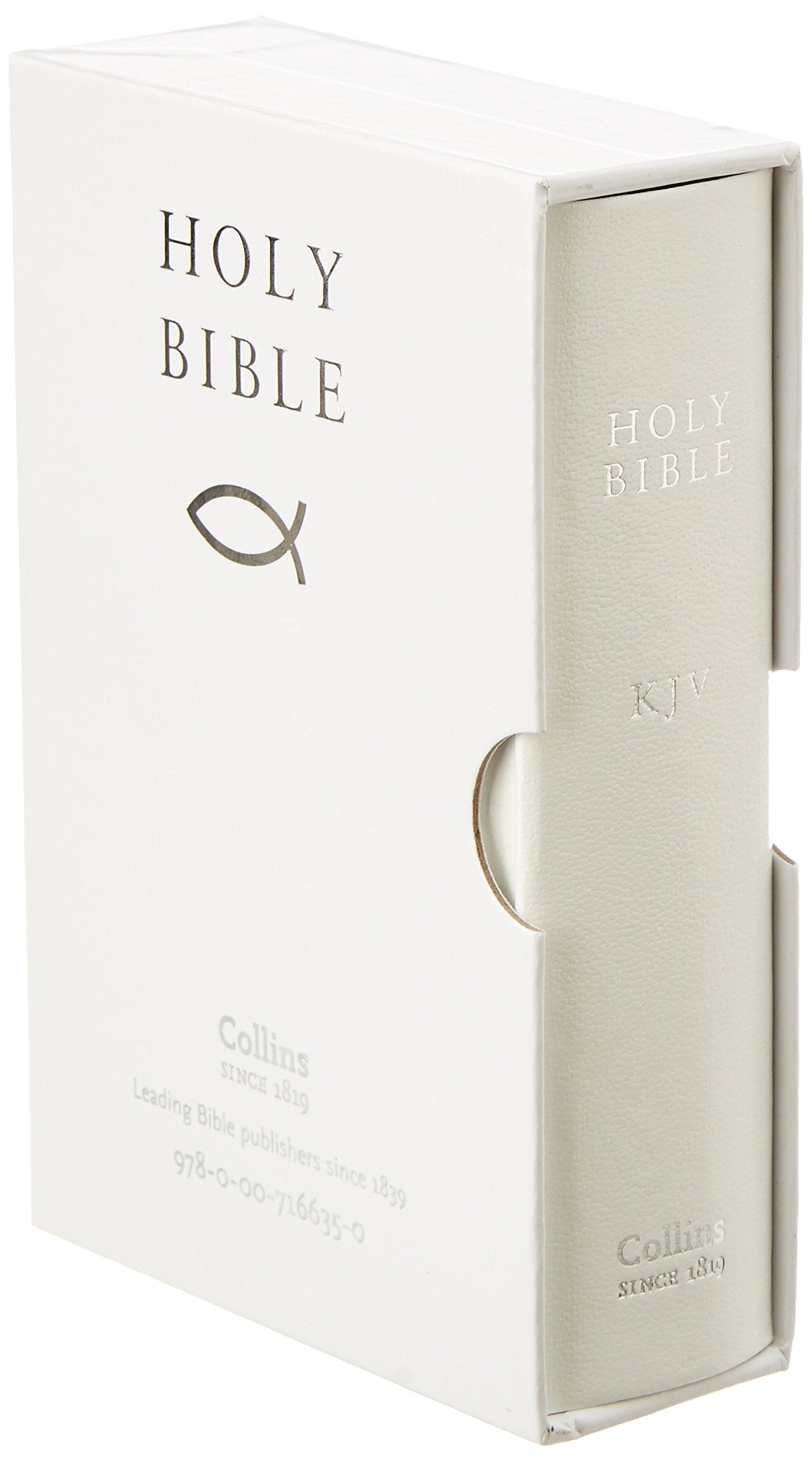 HarperCollins Holy Bible: King James Version (KJV) White Pocket Gift Edition - Leather Bound