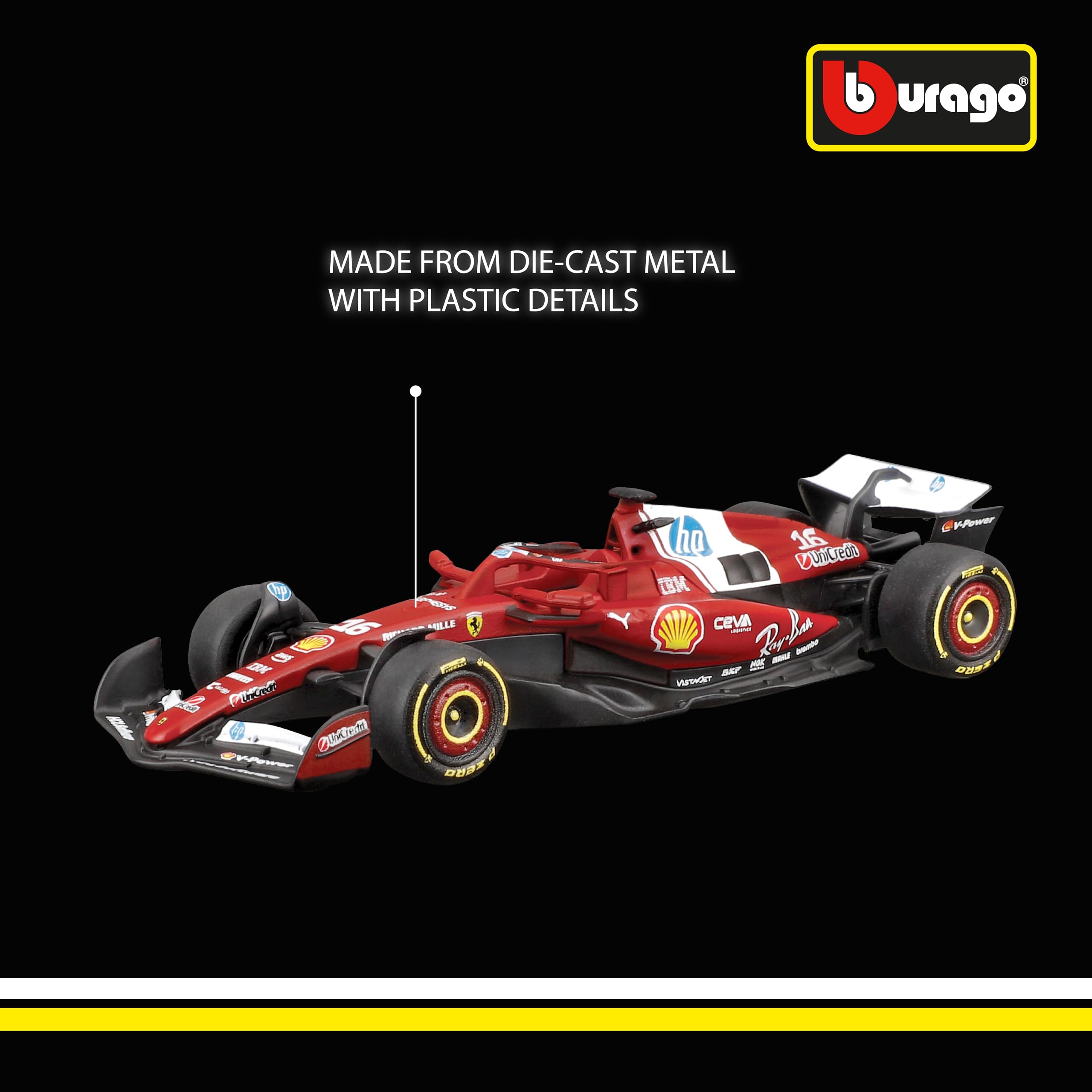 Bburago Ferrari SF-25 #16 Charles Leclerc 2025 F1 Car Diecast Model | 1:64 Scale | Metal 4