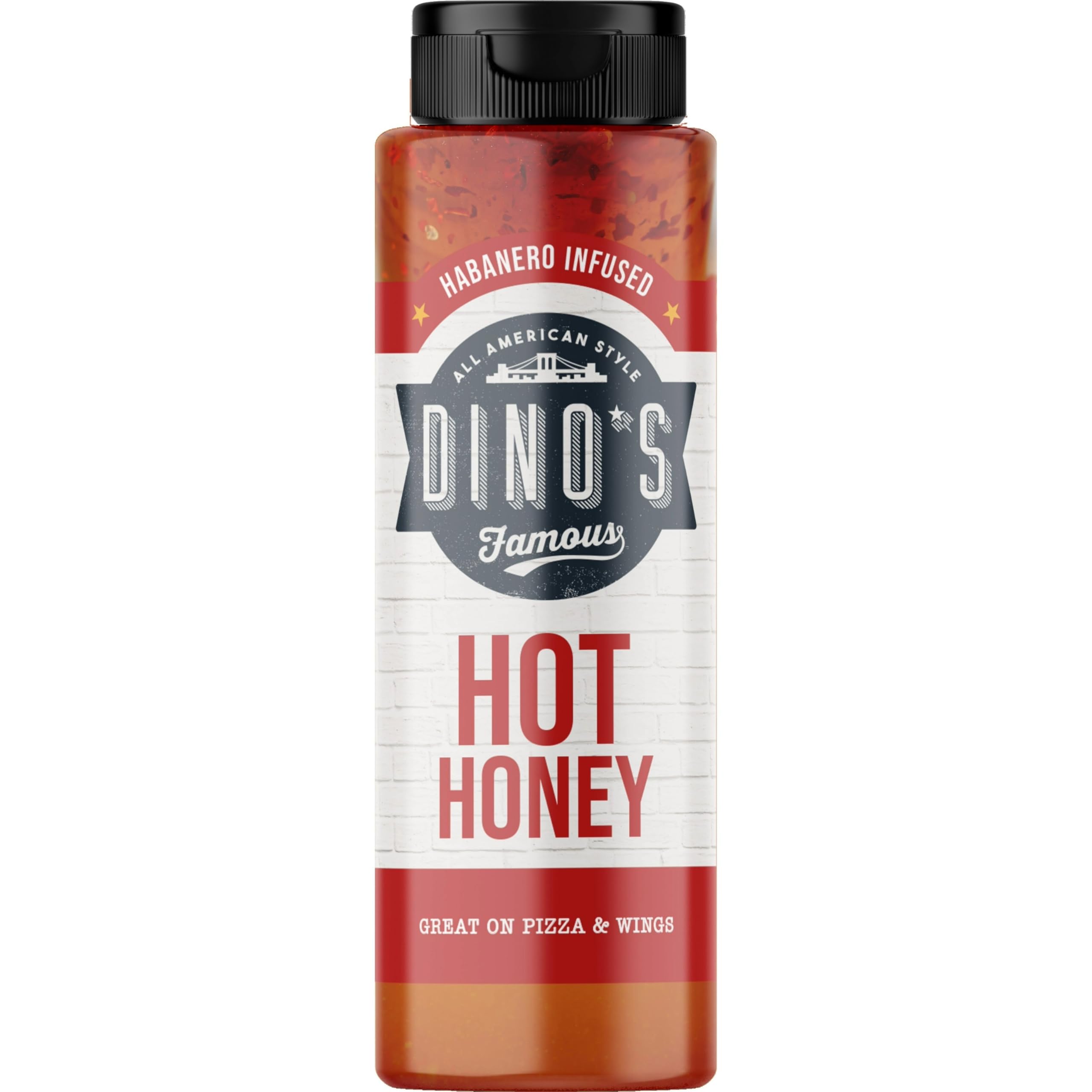Dino's berühmte scharfe Honig-Habanero-Sauce – süß-scharfer Tropfen, 350 g