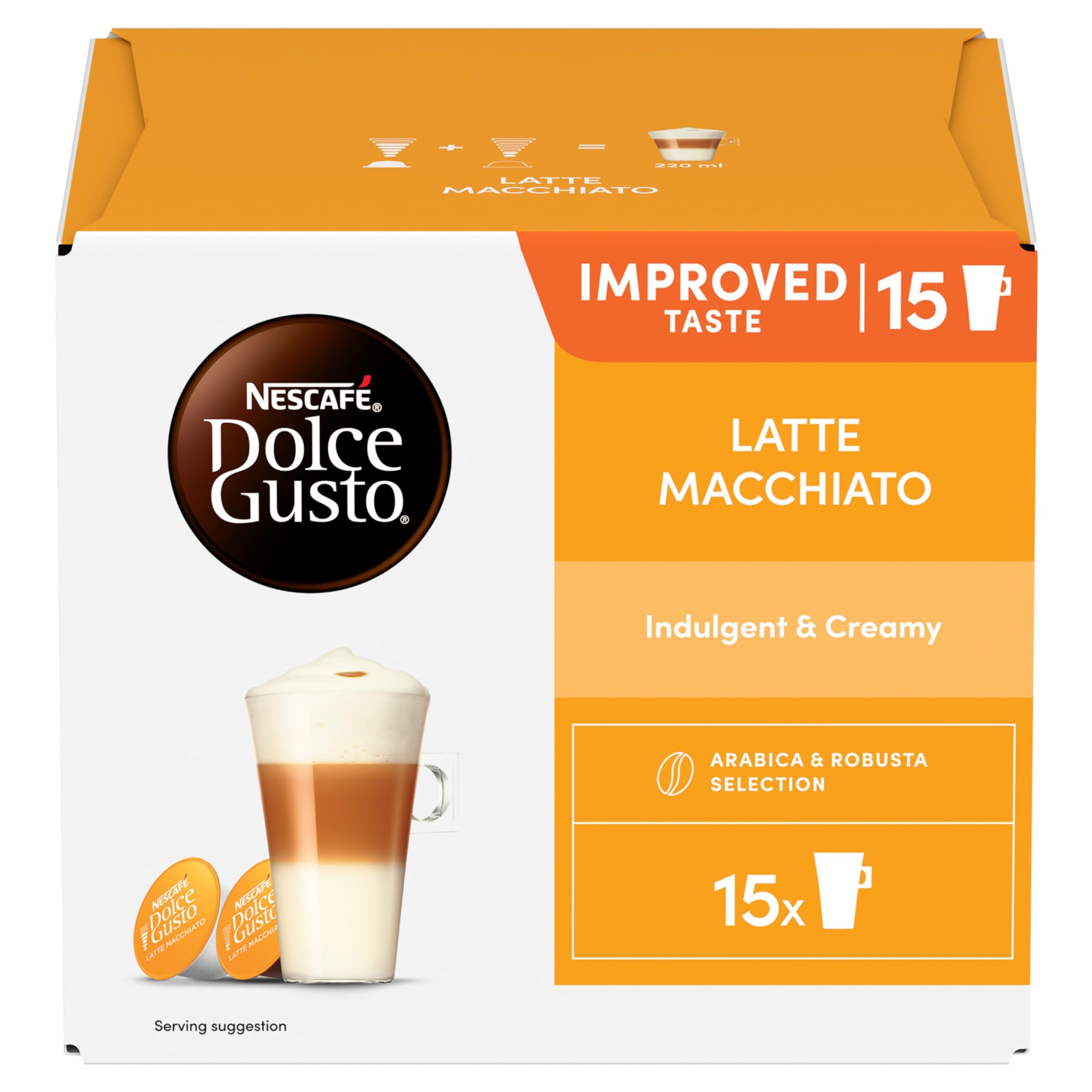Nescafé Dolce Gusto Latte Macchiato Coffee Pods - 3 Pack (90 Capsules Total)