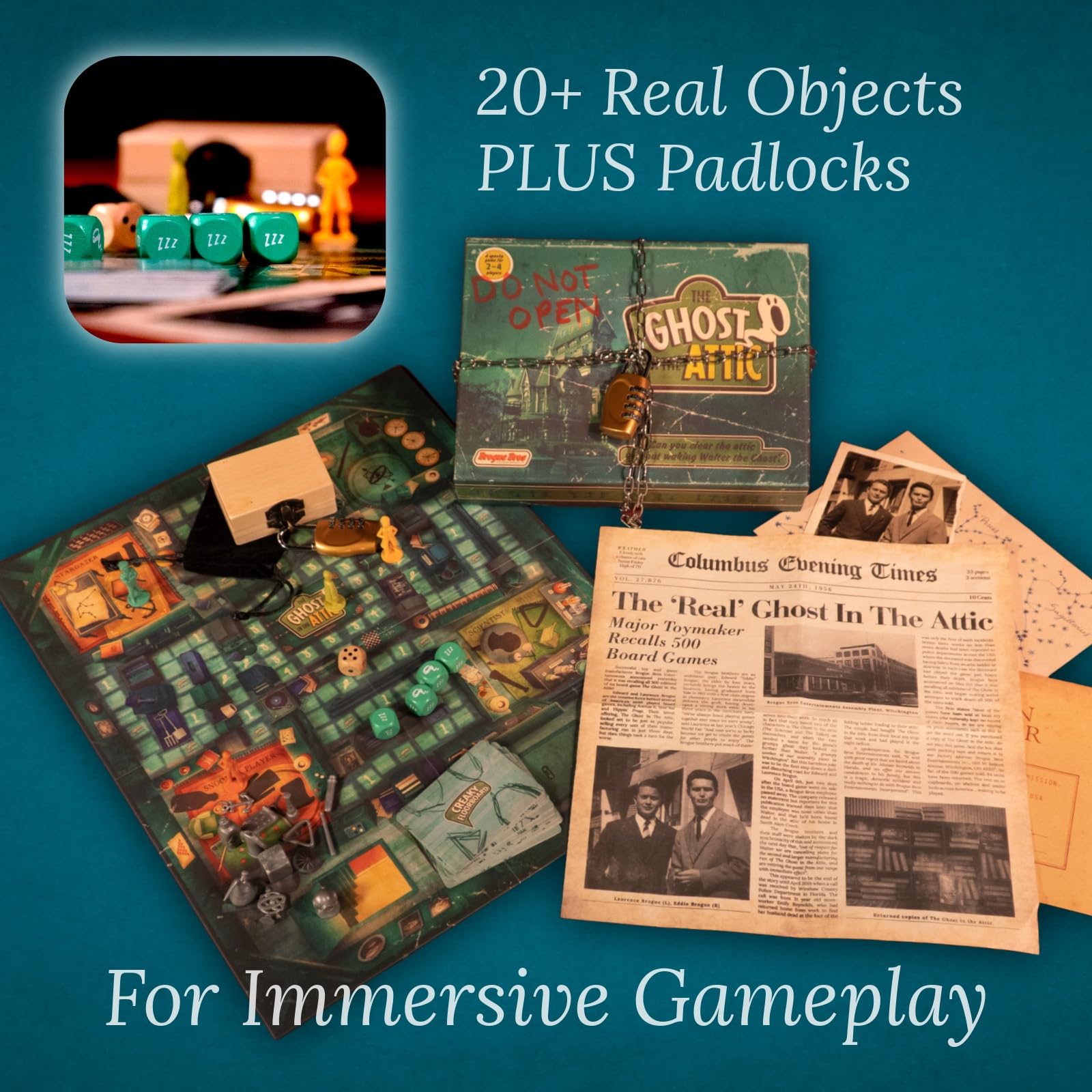 The Mystery Agency The Ghost in the Attic - Immersive Mystery Game | 1-6 Players | Resettable | 50+ Objects 3