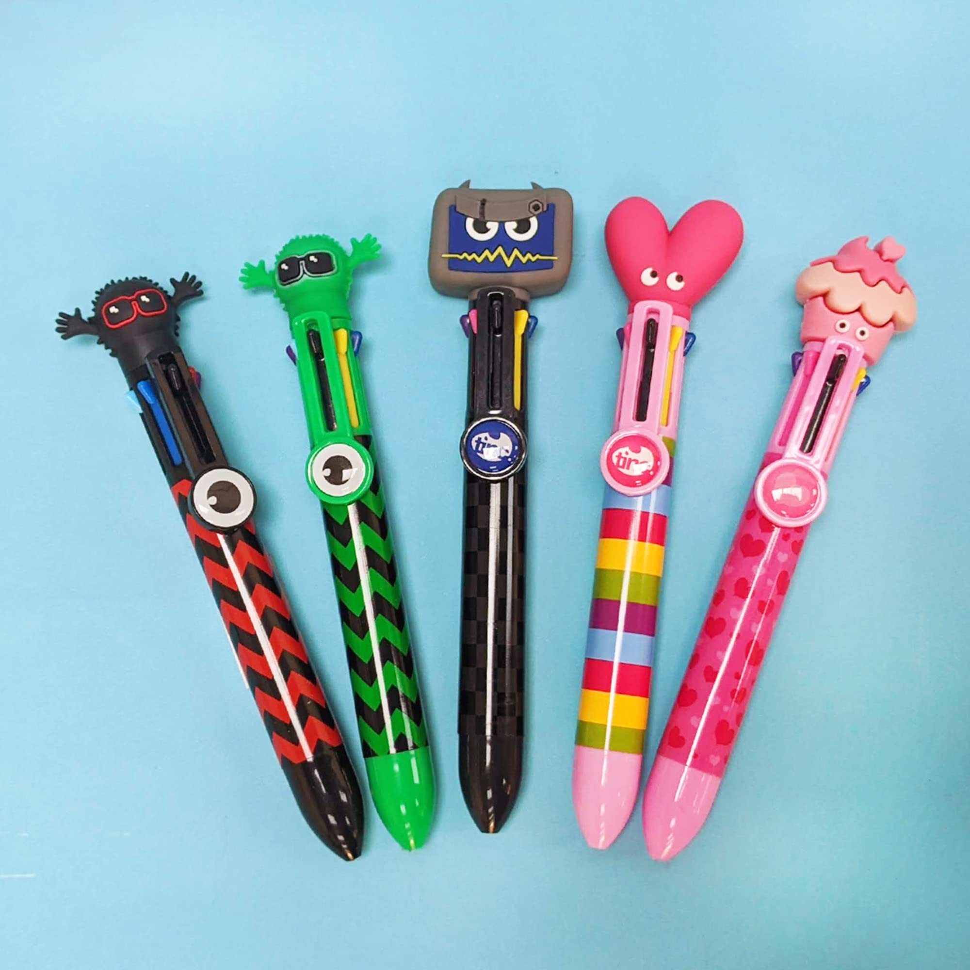 Tinc Multicolour Retractable Ballpoint Pen 6-in-1 Colour Pen | Bold Point | 0.9mm Line | Dude Green 4