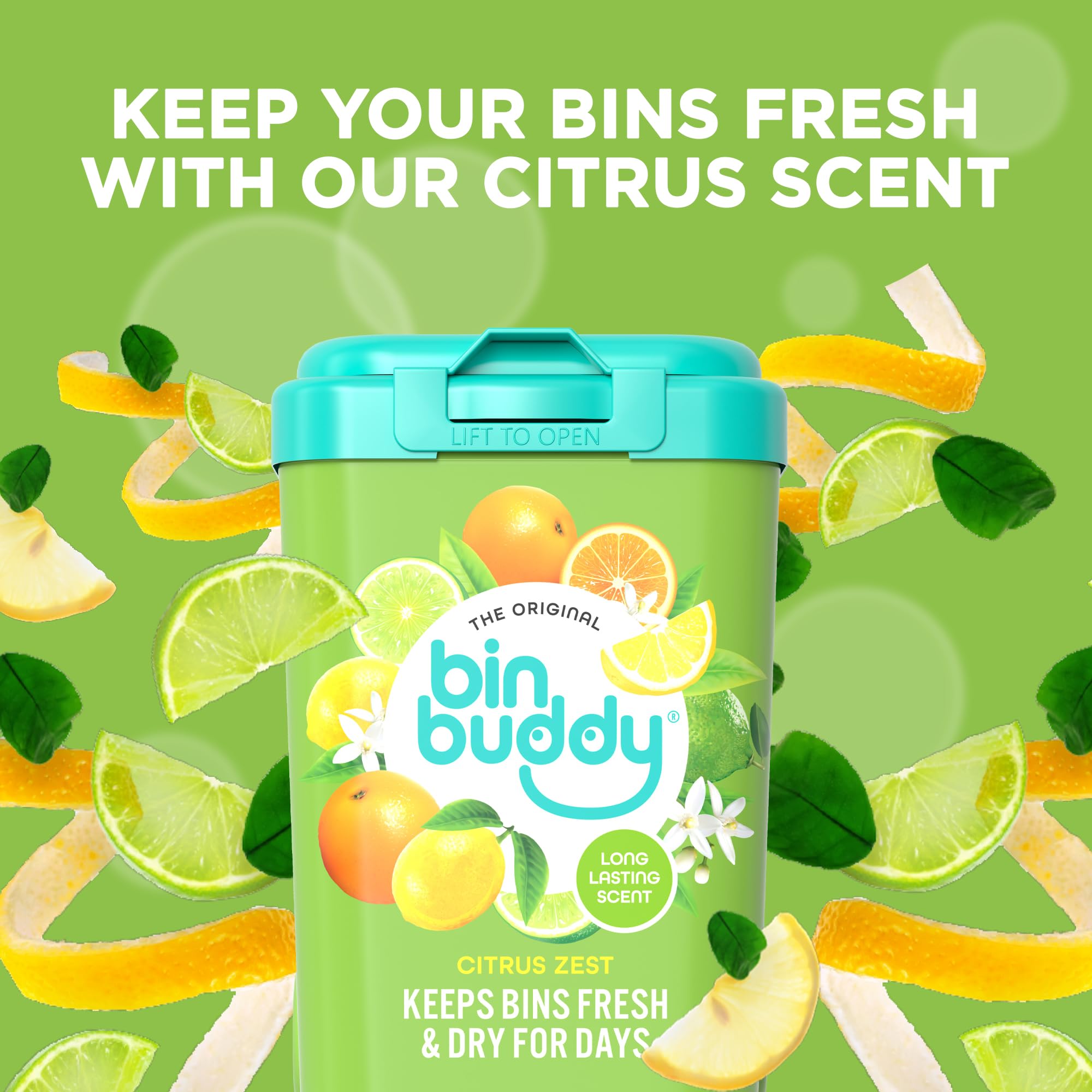 Bin Buddy Fresh Citrus Deodorizer Powder - 450g (Pack of 2) | Odor Eliminator 3