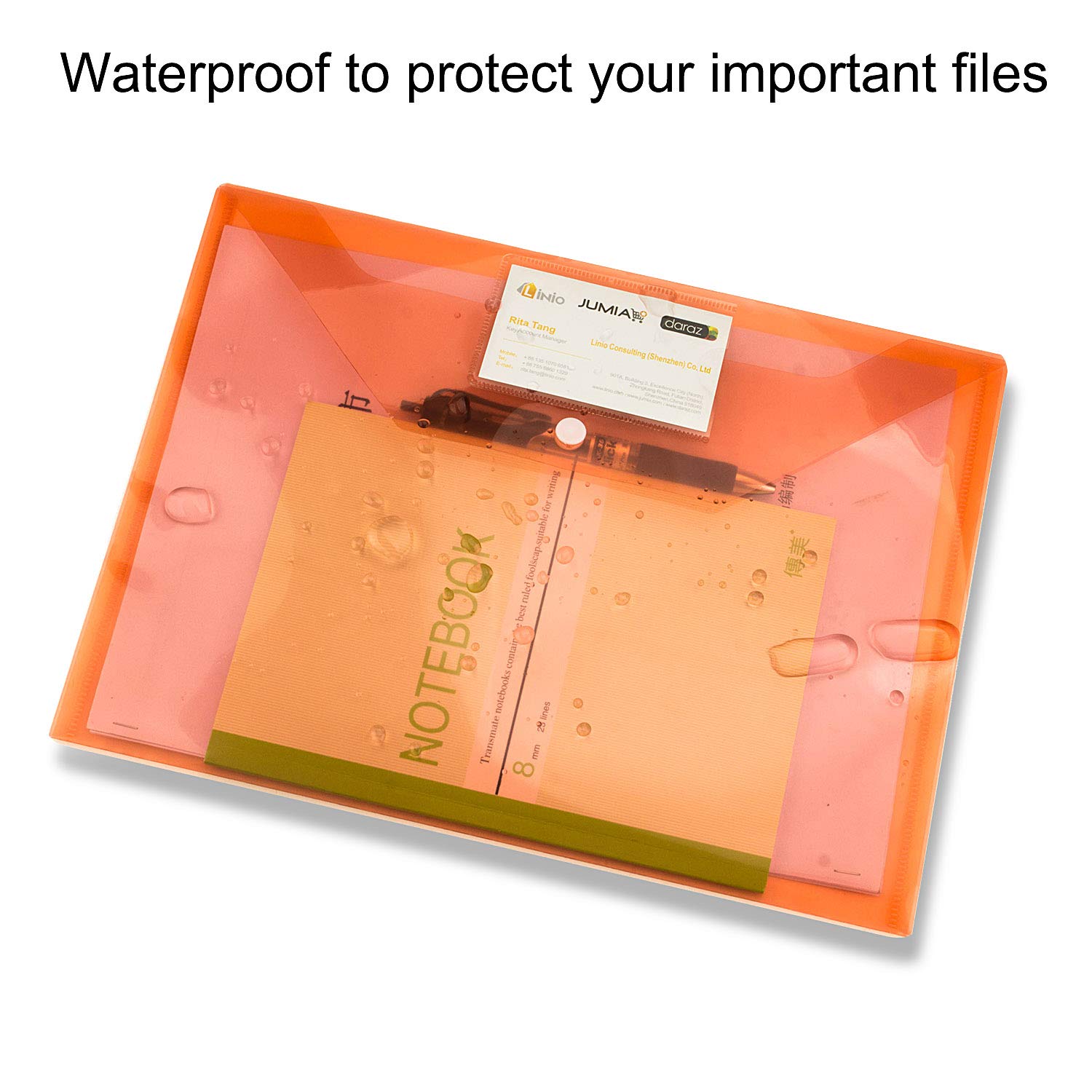 ASelected A4 Plastic Document Wallets with Popper Closure | 24 Pack | Clear | Holds 100 Sheets 5