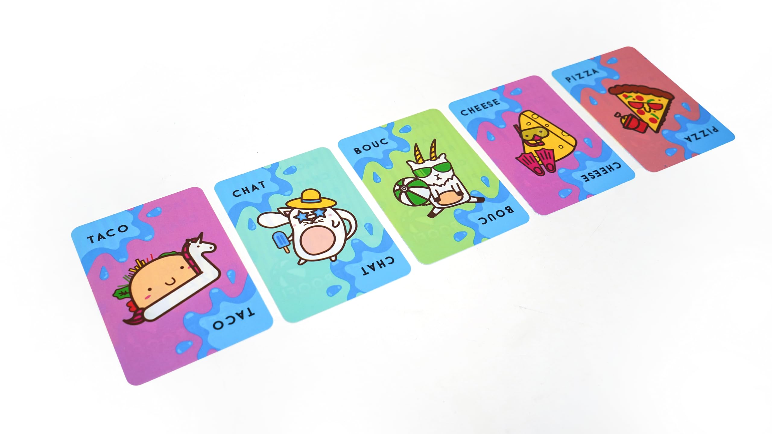blue orange Taco Cat Goat Cheese Pizza Waterproof Family Card Game | 64 Cards | Ages 8+ 7