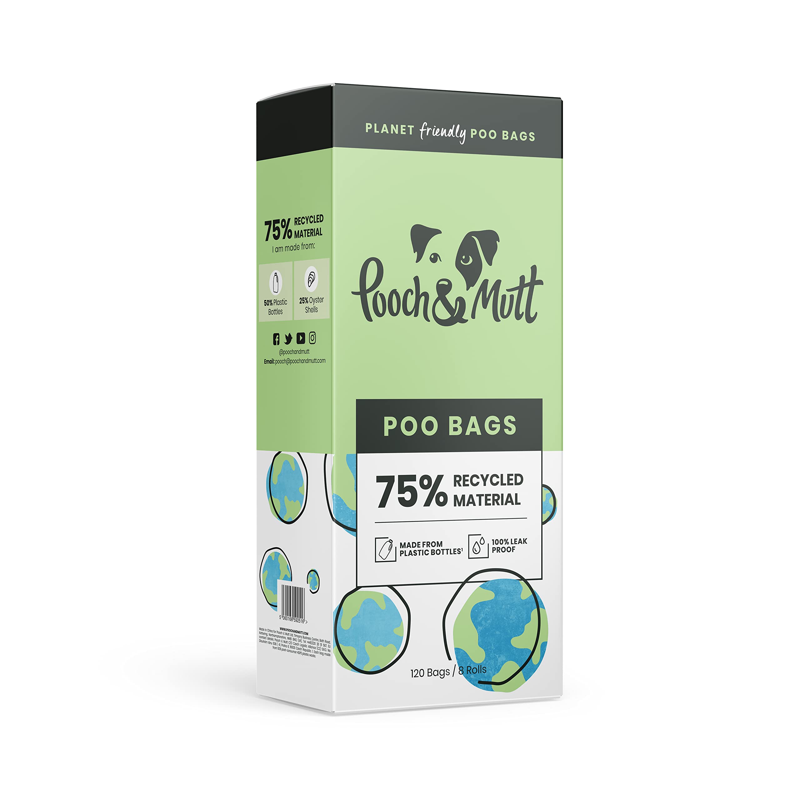 Pooch & Mutt Dog Poo Bags - 100% Leak Proof, Extra Thick, Recyclable Waste Bags | 40 Count