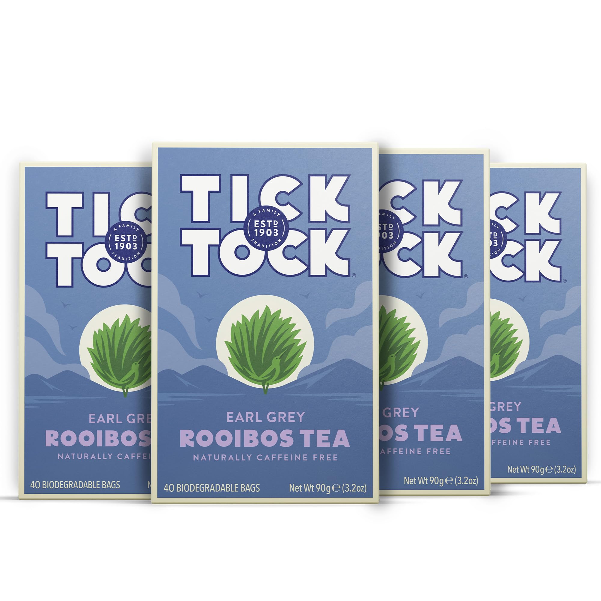 Tick ​​Tock Earl Grey Rooibos Tee - Natürlich entkoffeinierter Teebeutel