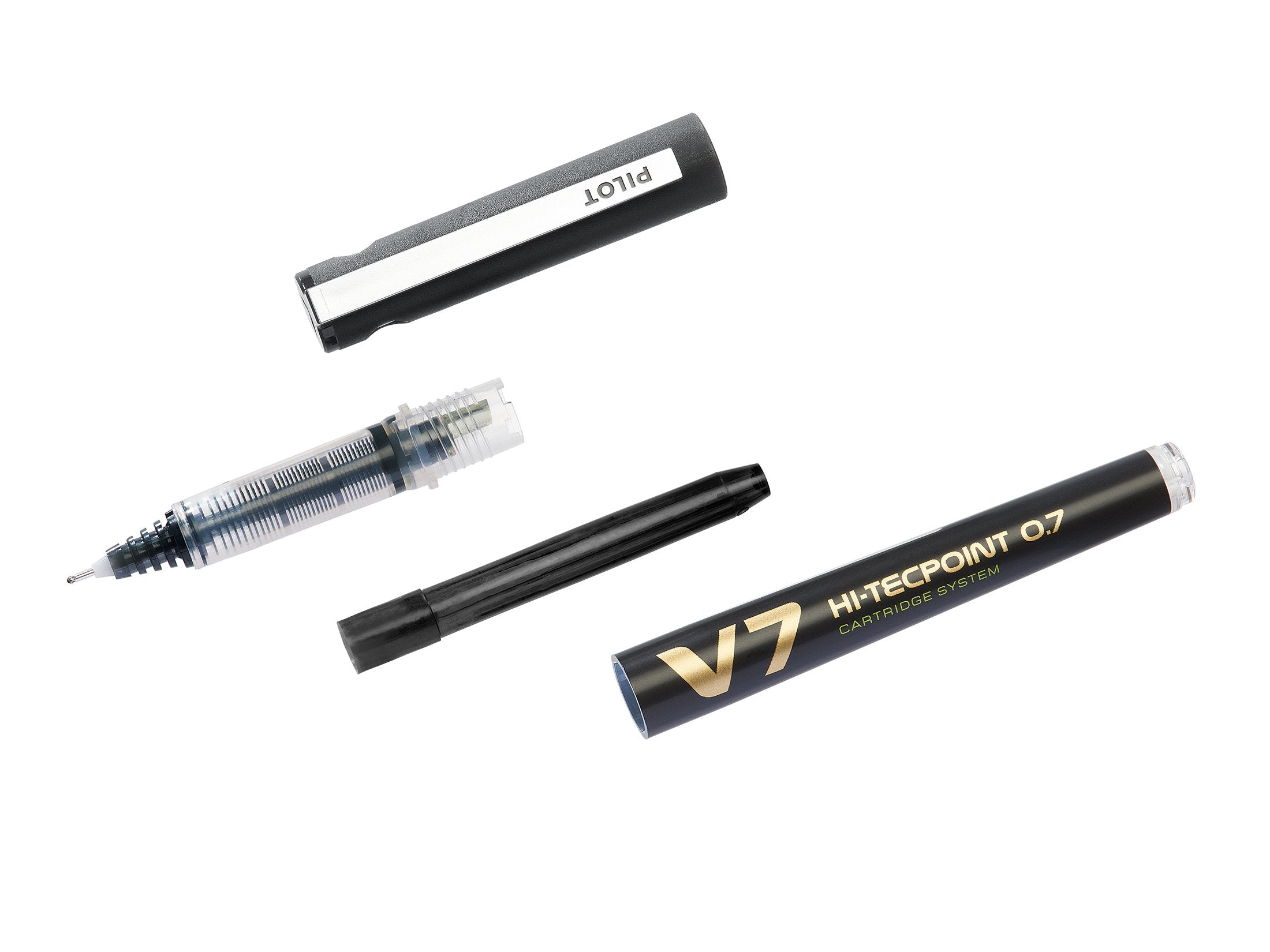 PILOT V7 Cartridge System Liquid Ink Rollerball Pen - 0.7mm Tip, Black Ink | 4 Piece Set 5