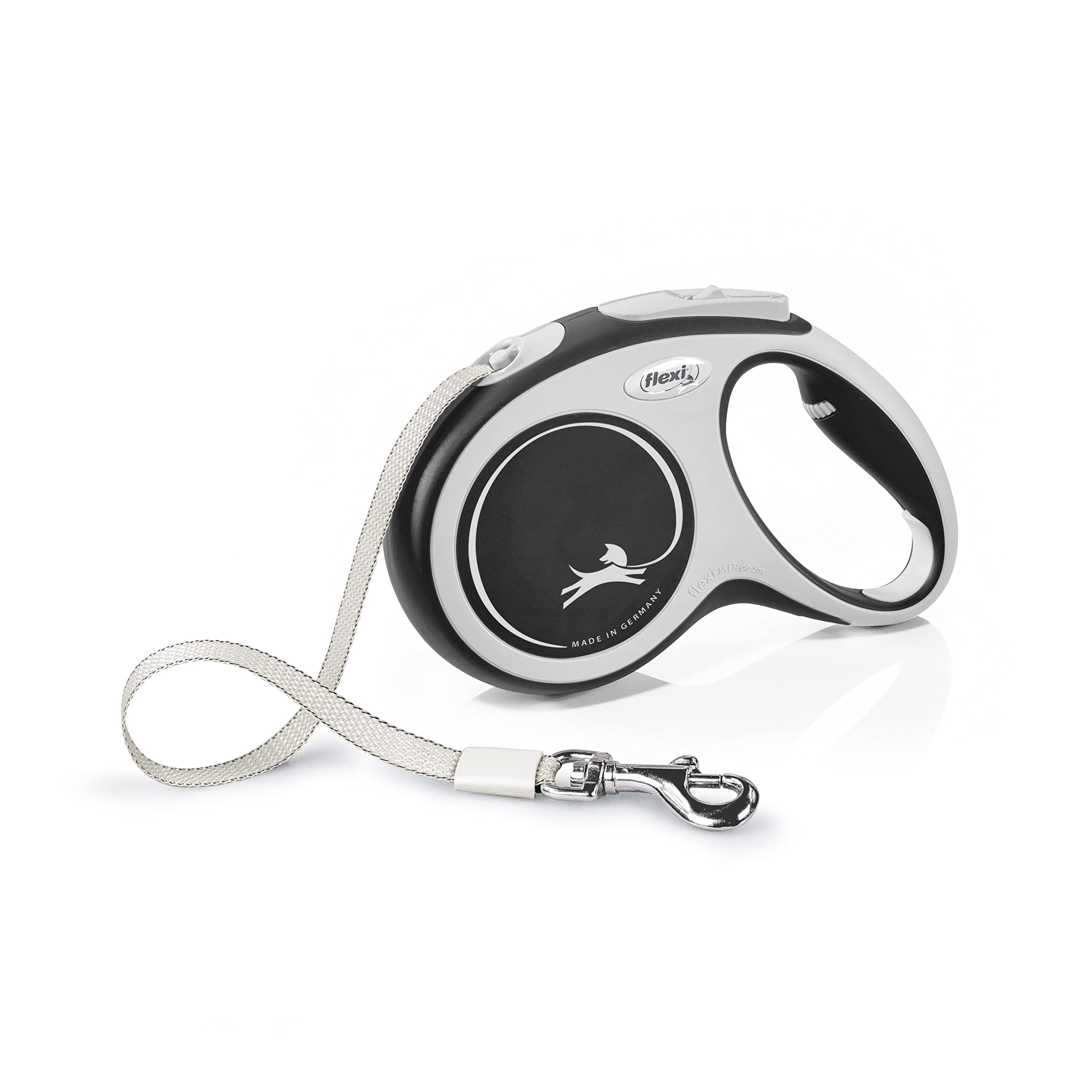 flexi New Comfort Tape Retractable Dog Lead - 5m | Up to 25kg | Black 1