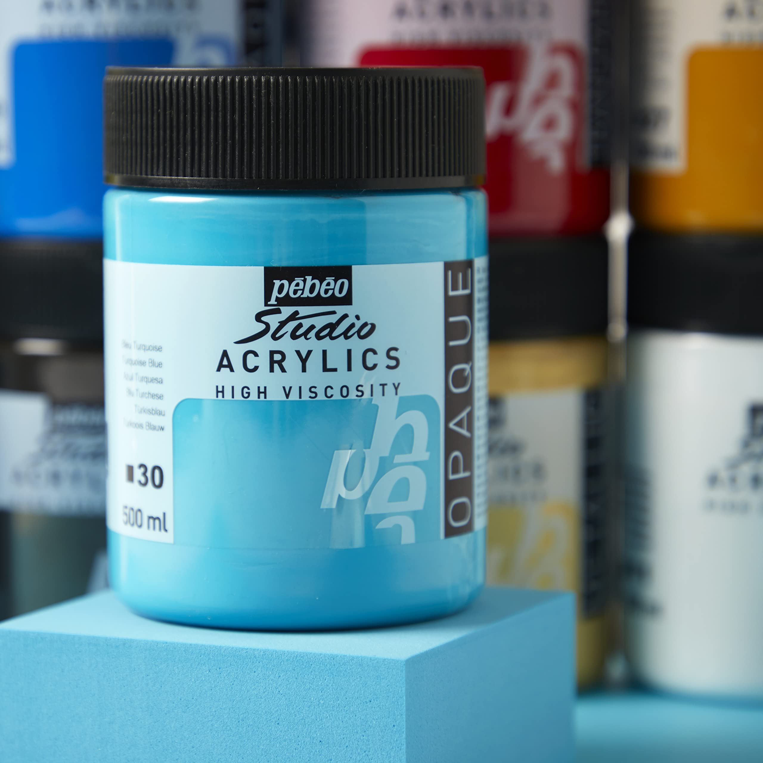 PEBEO Studio Acrylics Fine Acrylic Paint - Fluorescent Pink | 500ml Liquid | Matte Satin Finish 4